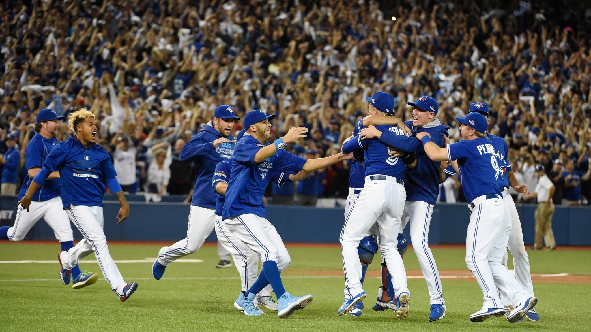 2048x1152 The Blue Jays advanced to the A.L.C.S. after defeating the Rangers in Game  5 of the division series on Wednesday. Credit Peter Llewellyn/USA Today  Sports, ...