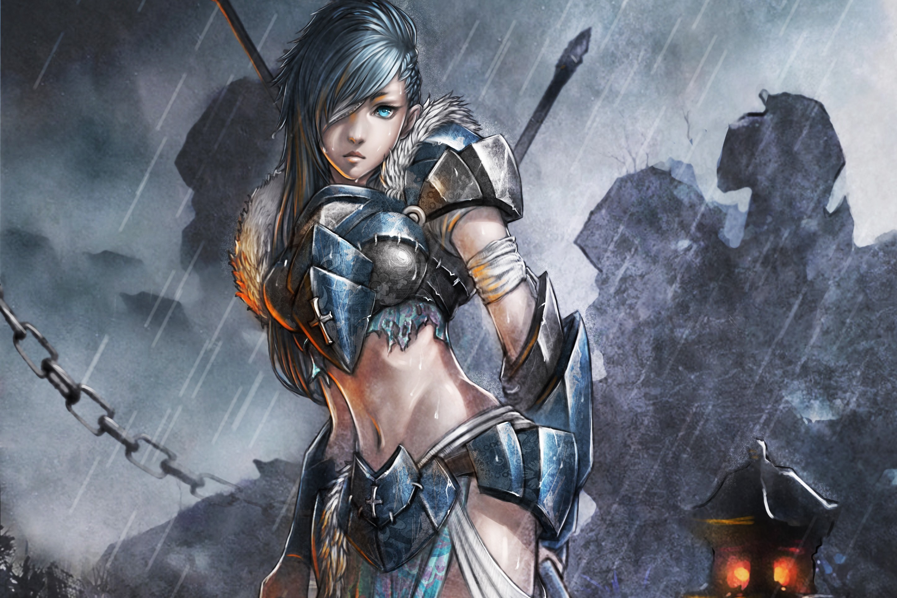 2894x1931 Fantasy - Women Warrior Fantasy Woman Warrior Woman Girl Armor Weapon  Wallpaper