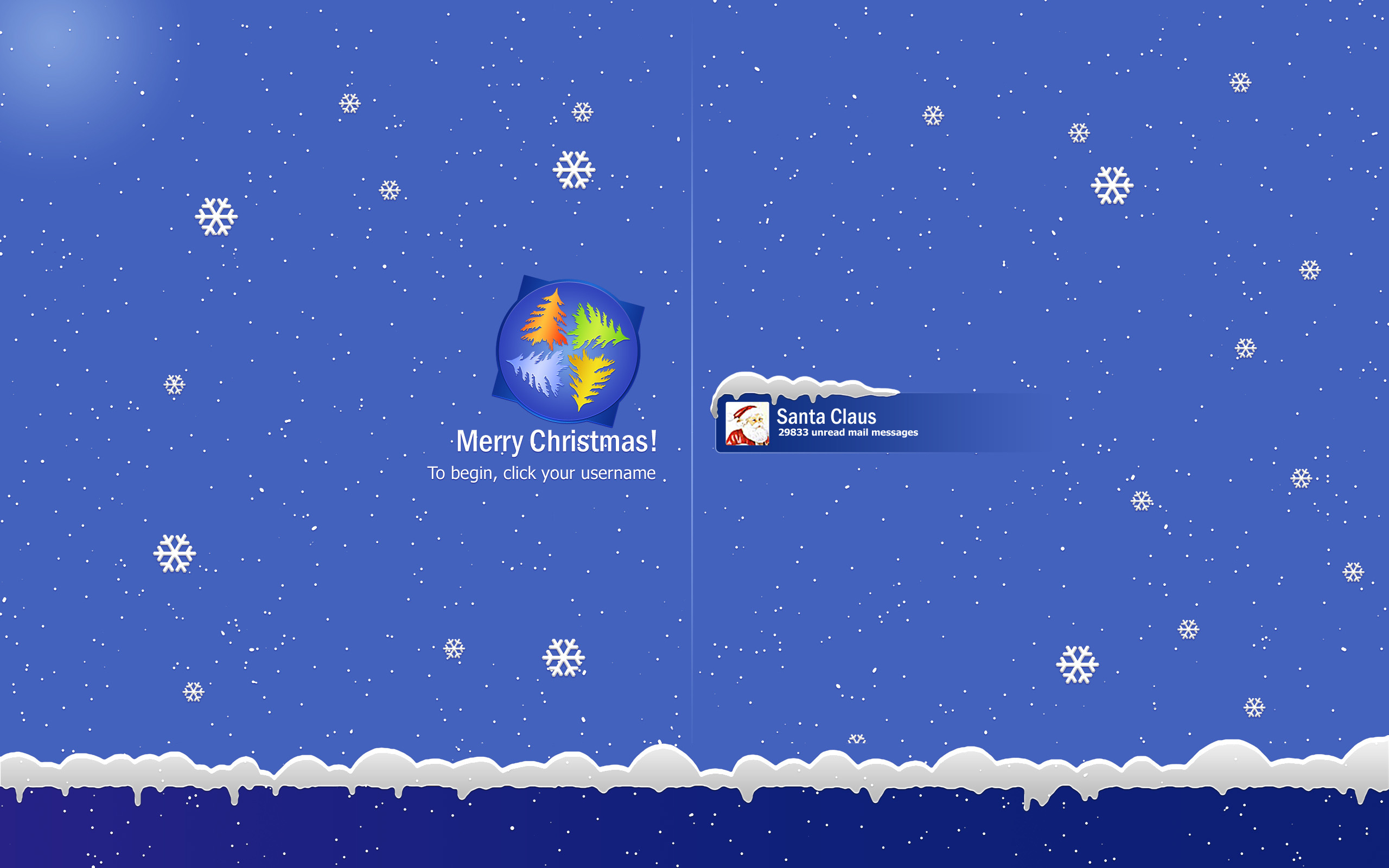 2560x1600 Merry Christmas Desktop Login Screen Wallpaper