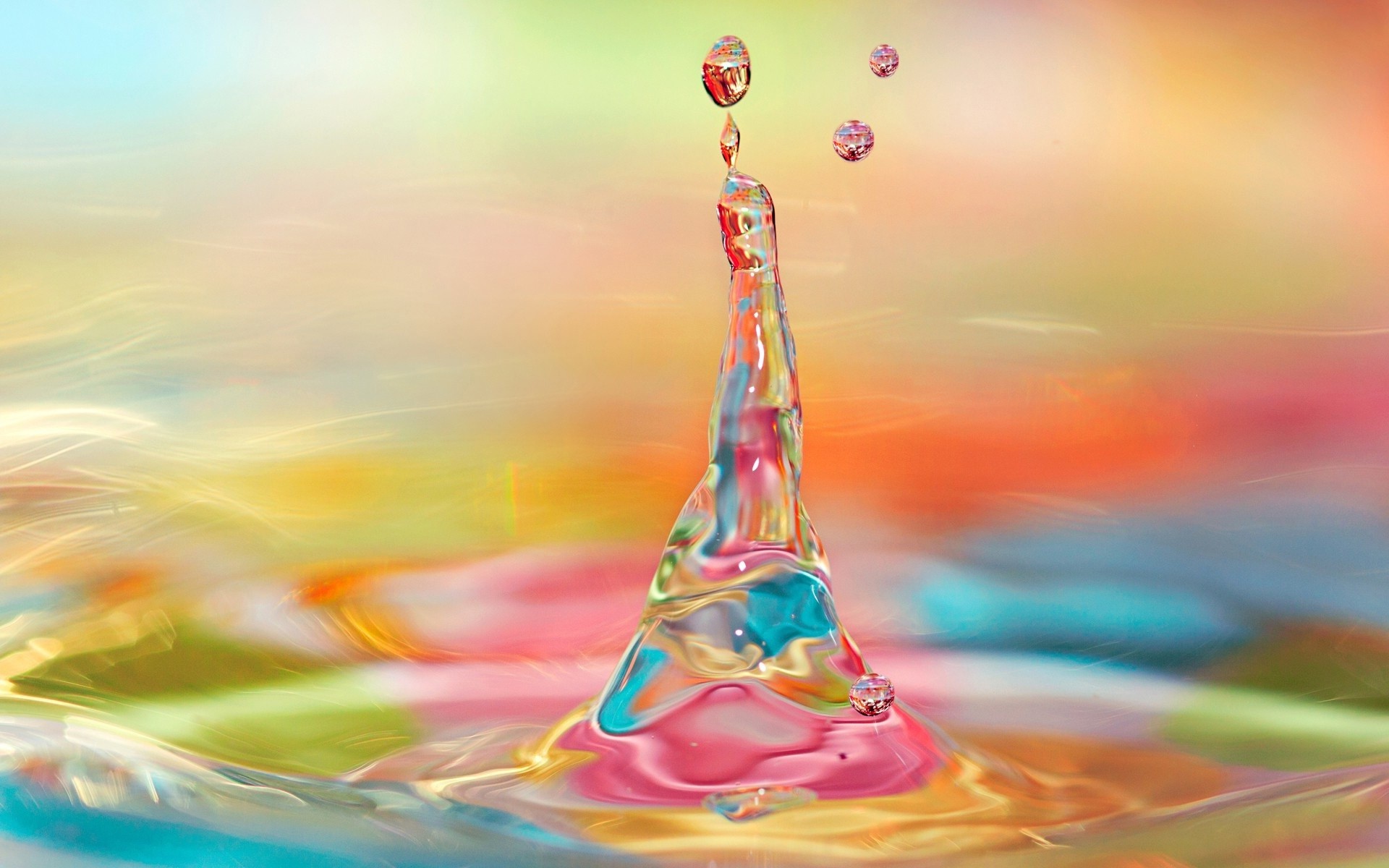 1920x1200 3D Colorful Water Drop Splash Wallpapers.