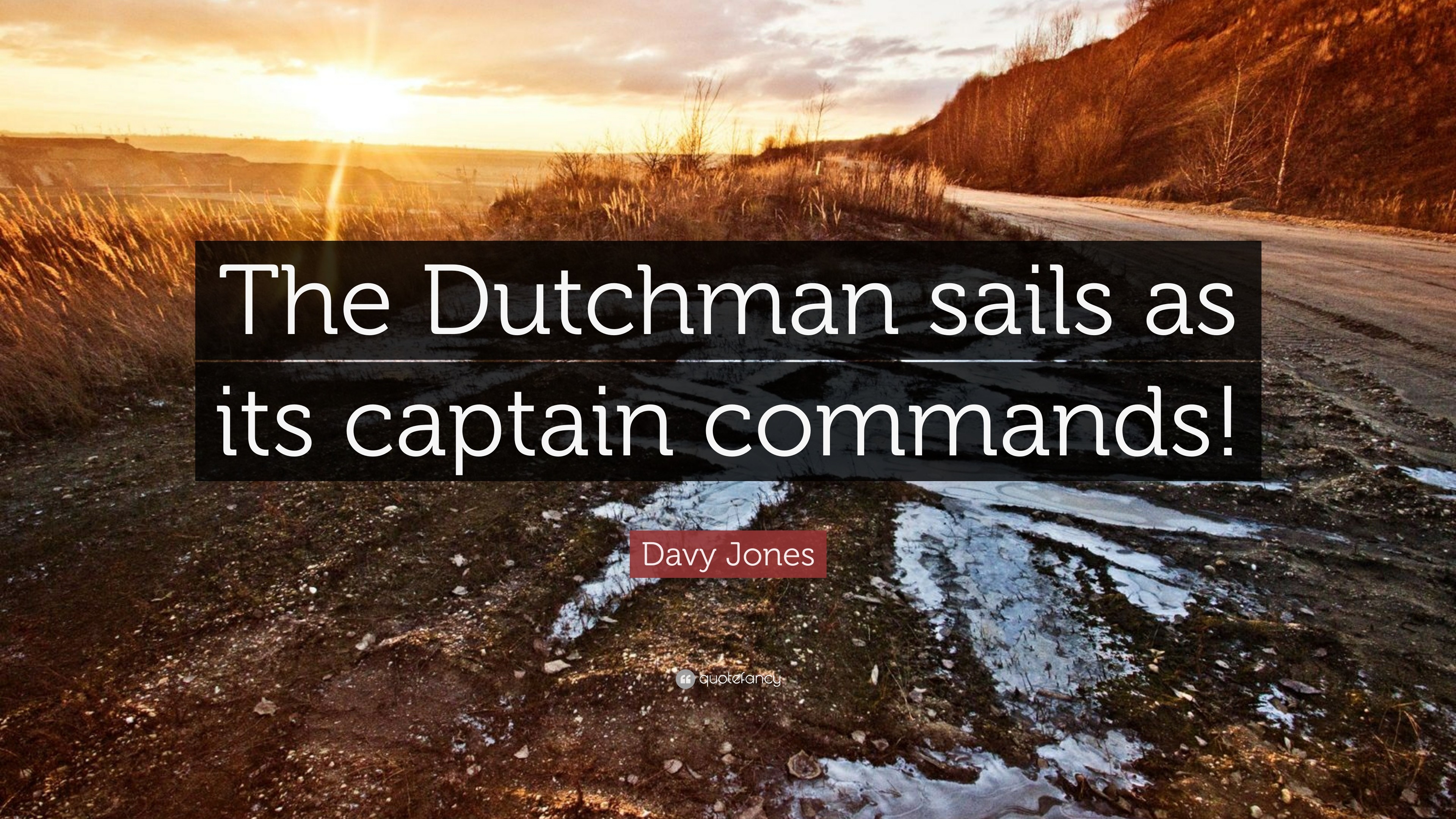 3840x2160 Davy Jones Quote: “The Dutchman sails as its captain commands!”