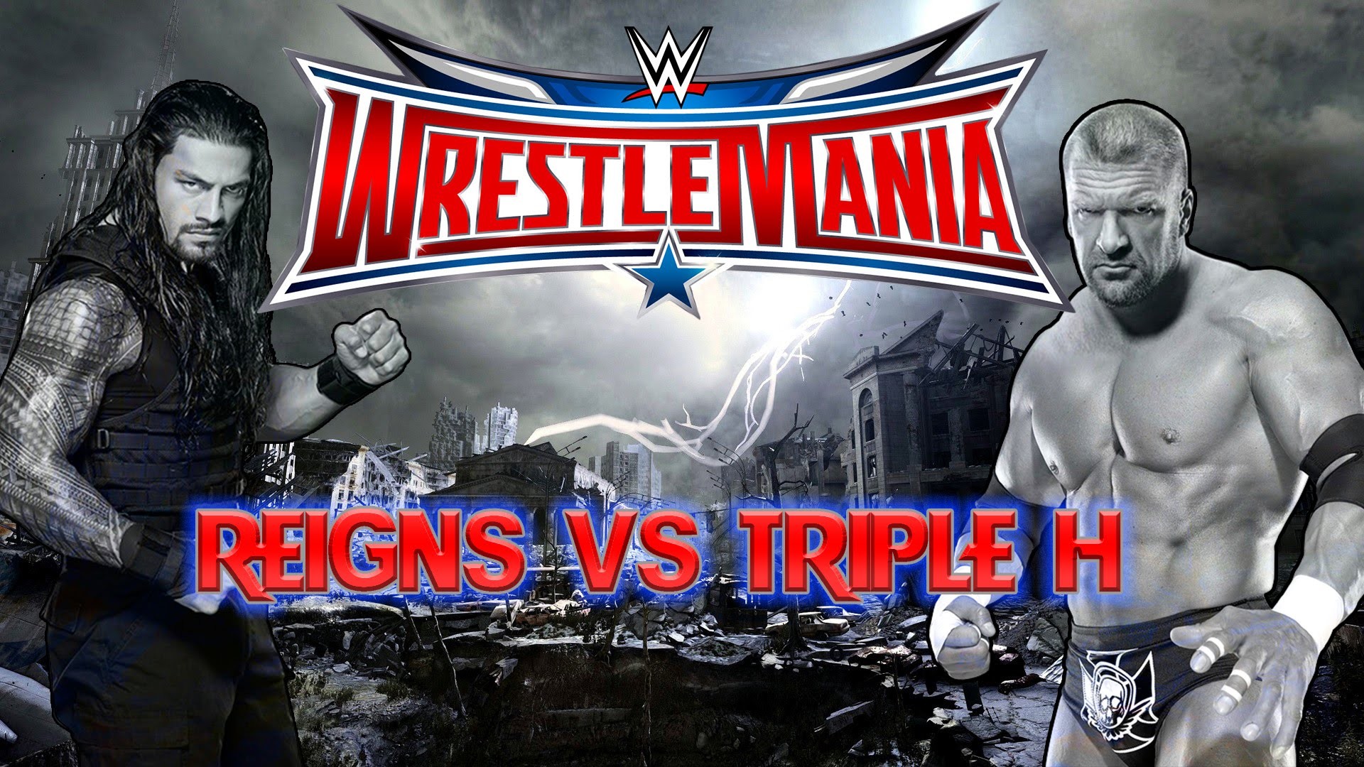 1920x1080 Roman Reigns Vs Triple H At WrestleMania 32! Controversial Ending? (WWE  2K16 Simulation) - YouTube