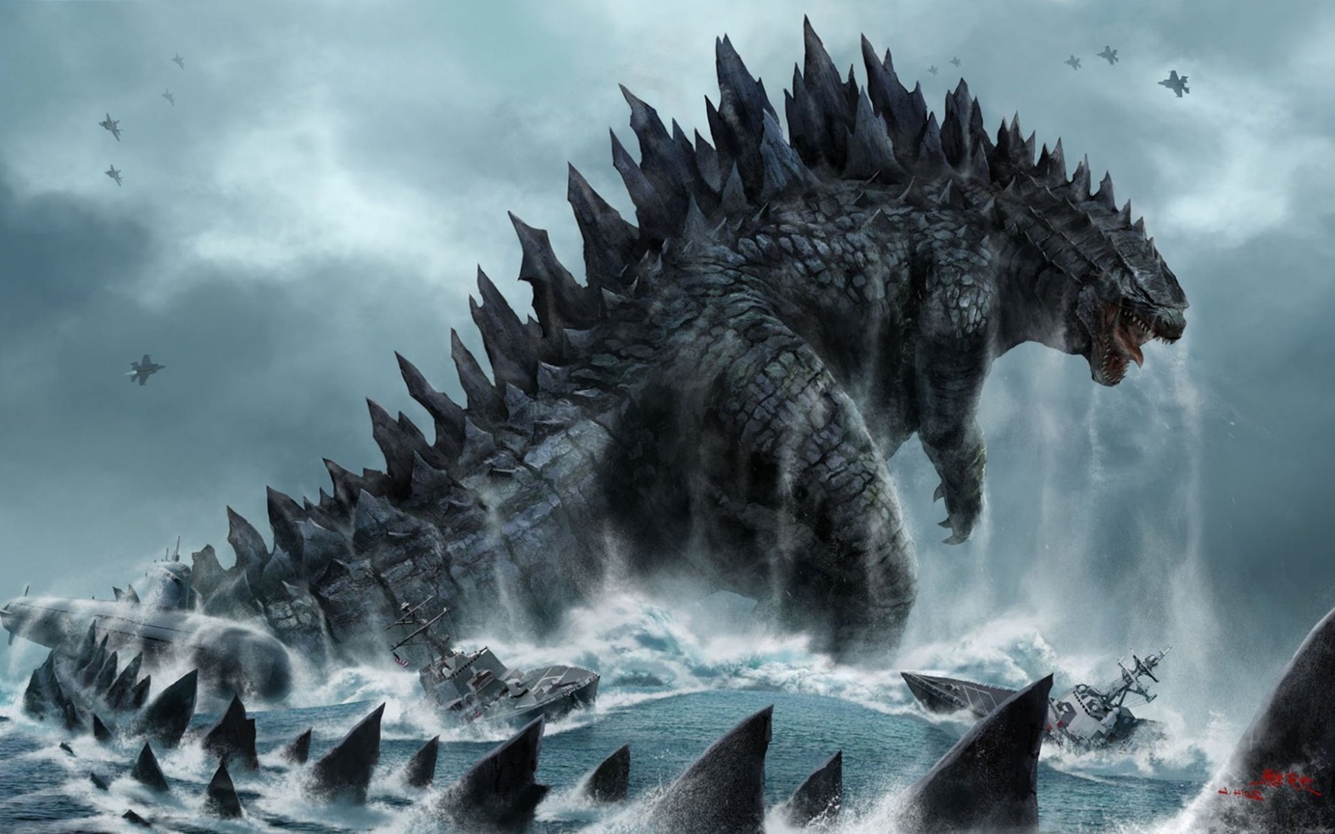 1920x1200 Godzilla 2014 Movies HD Wallpaper free desktop backgrounds and