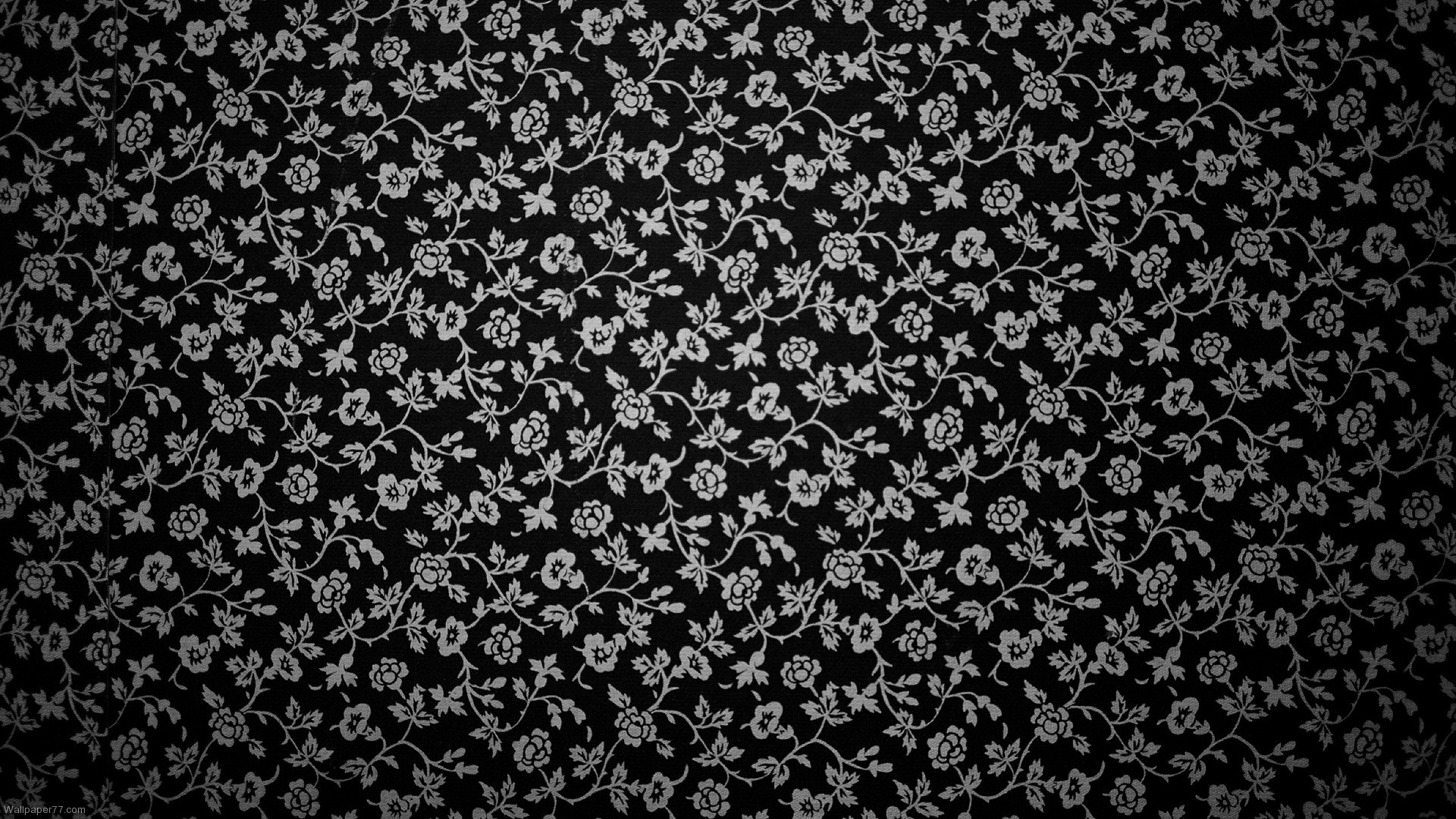 1920x1080 Black Rose Pattern Wallpaper