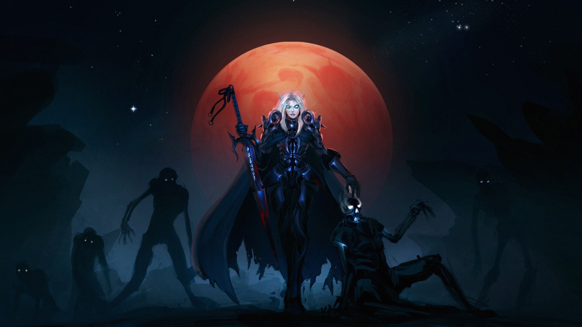 1920x1080 moon, Undead, World Of Warcraft, Blood Elf Wallpapers HD / Desktop and  Mobile Backgrounds