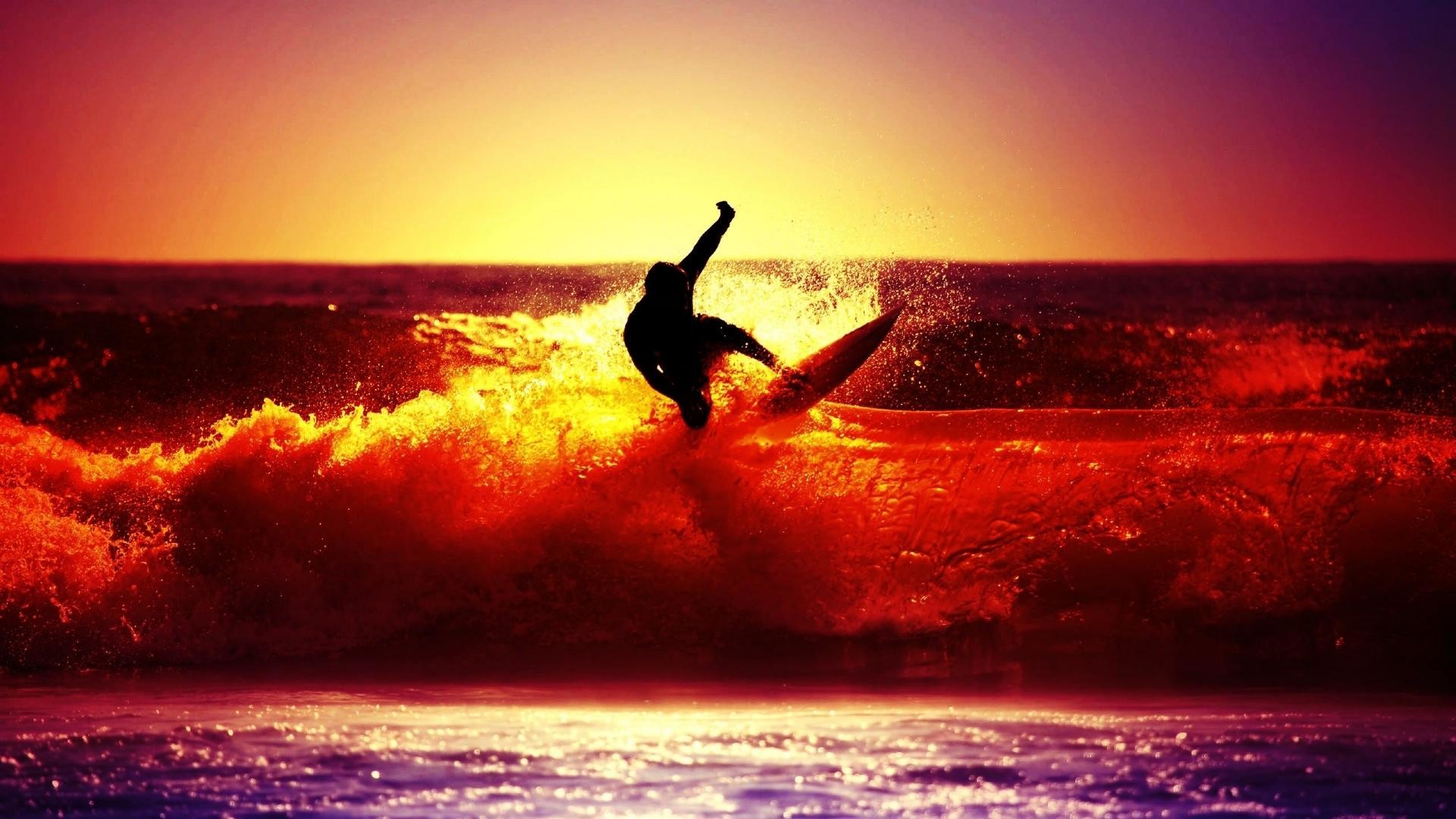 1920x1080 Related HD wallpapers of "Going Surfing At Sunset In Santa Cruz Beach"