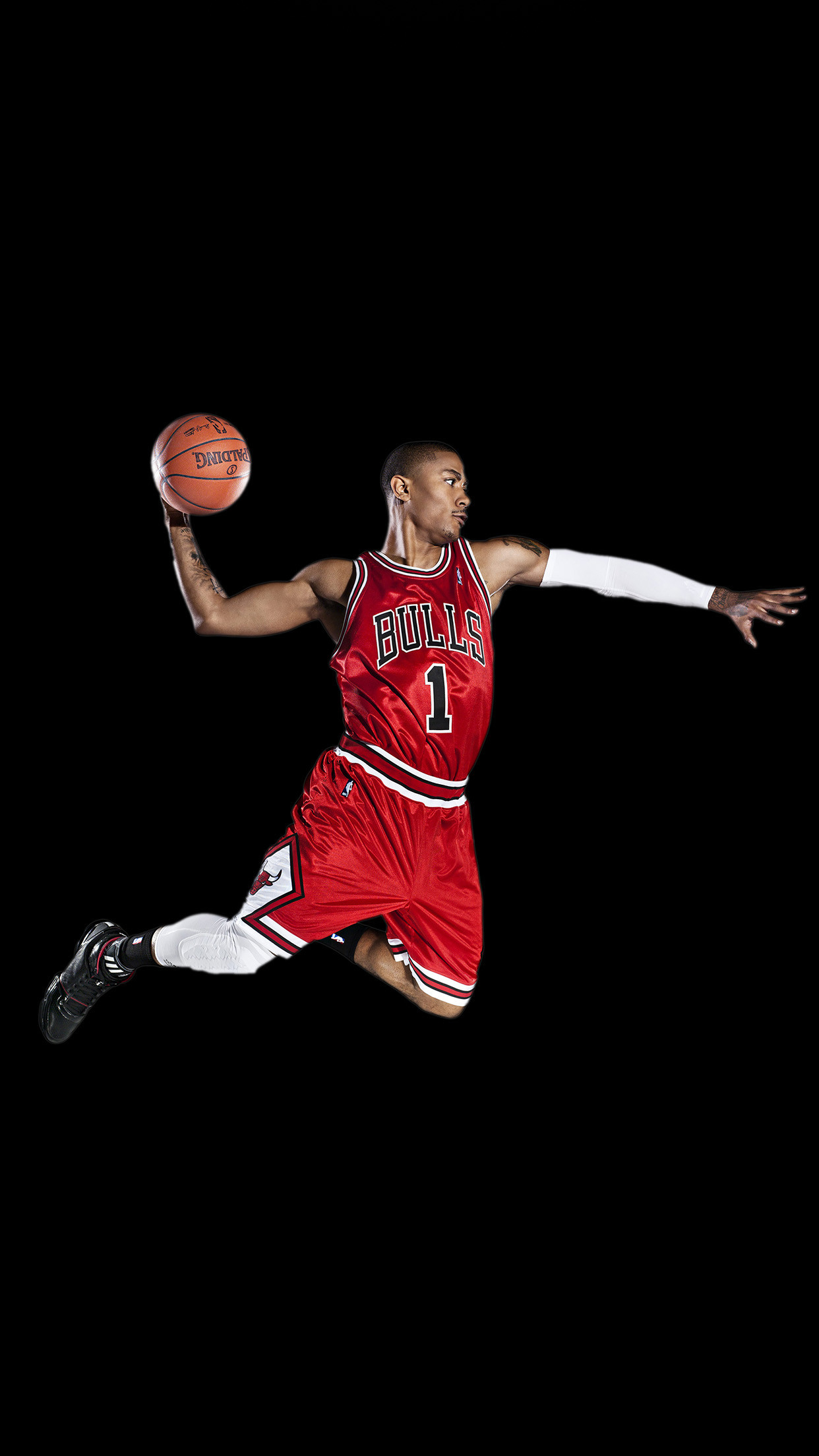 1242x2208 Chicago Bulls Derrick Rose Sports Red Number One Android Wallpaper