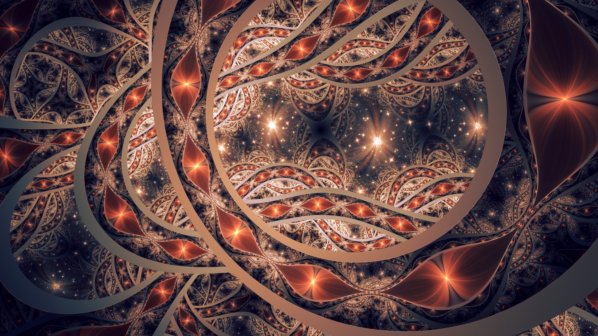 1920x1080  Wallpaper fractal, patterns, abstract, dark
