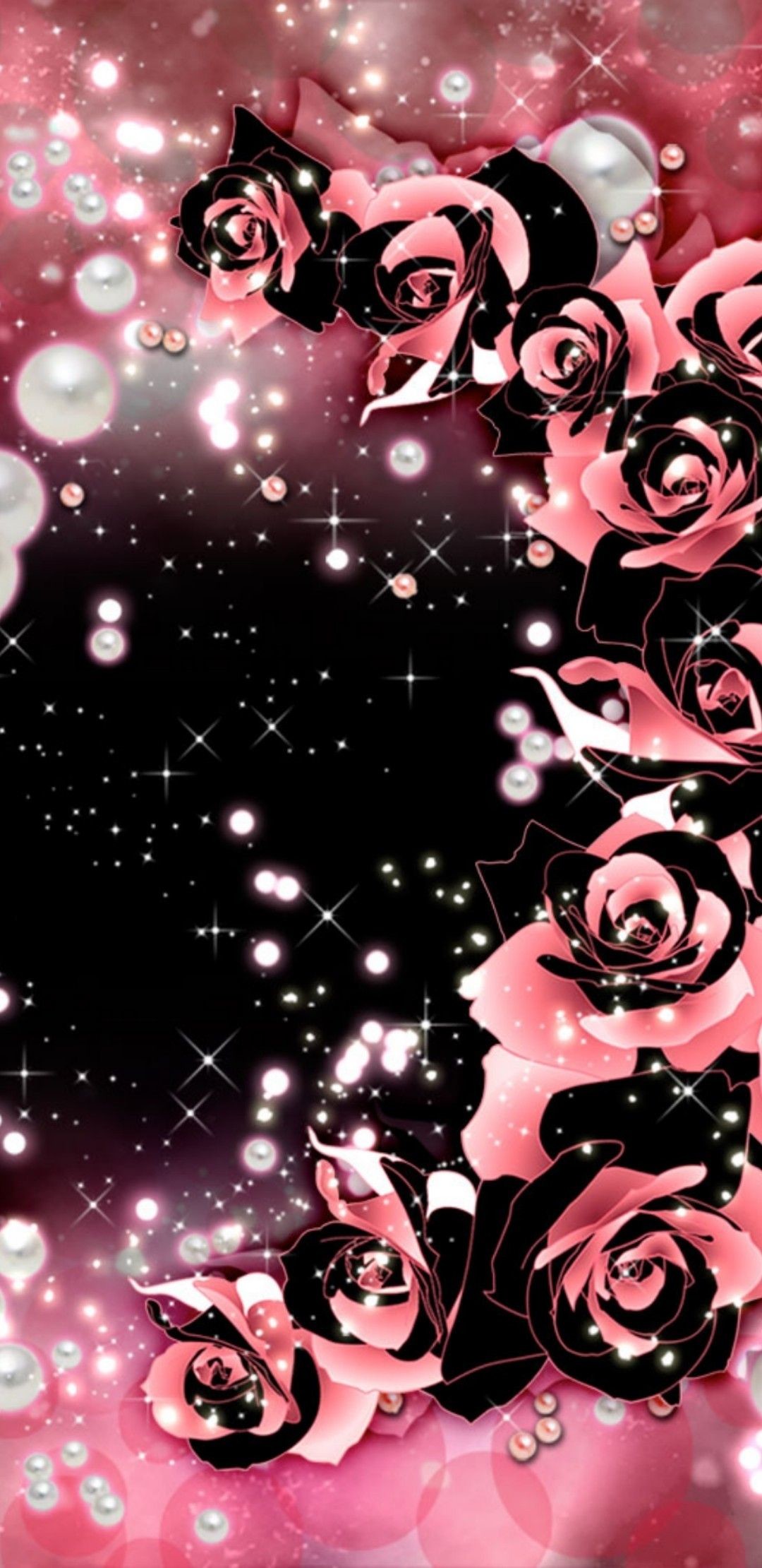 1080x2220 Pink and black roses Pink And Black Wallpaper, Pink Wallpaper Iphone, Rose  Wallpaper,