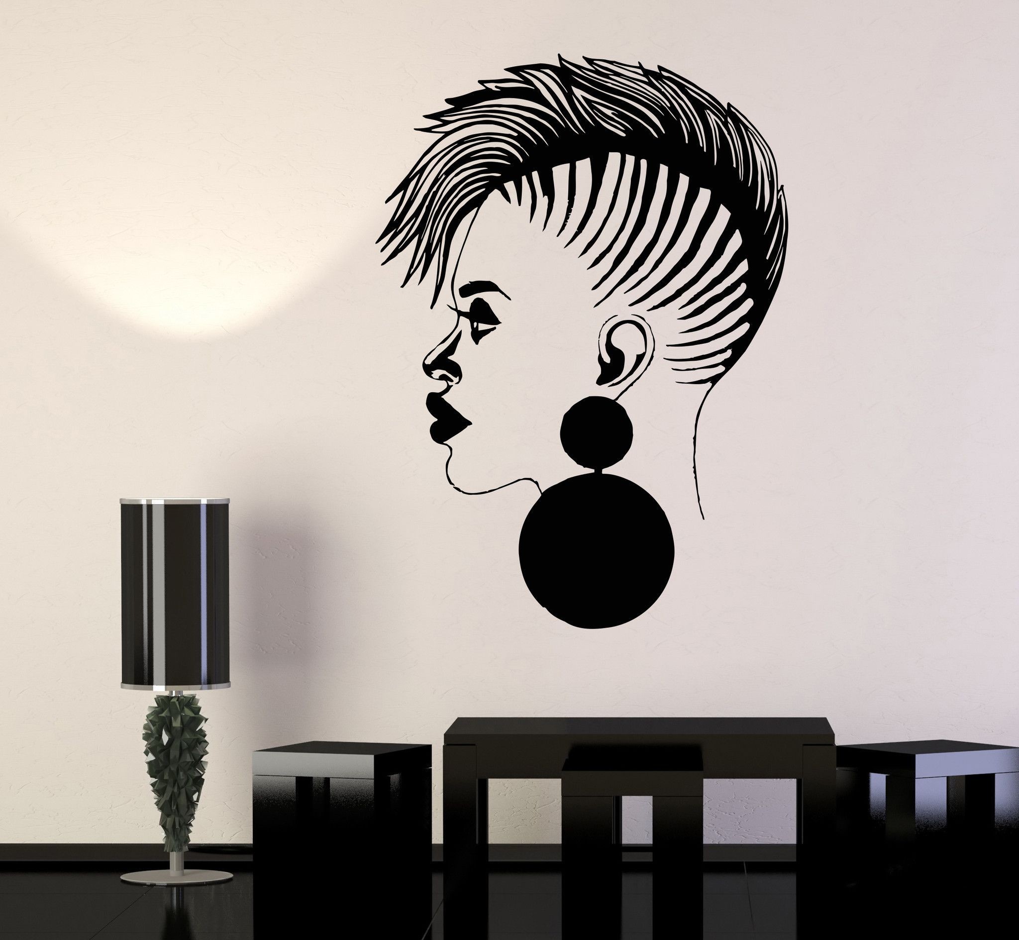 2048x1889 Vinyl Wall Decal Beauty Salon African Woman Black Lady Stickers (1040ig)