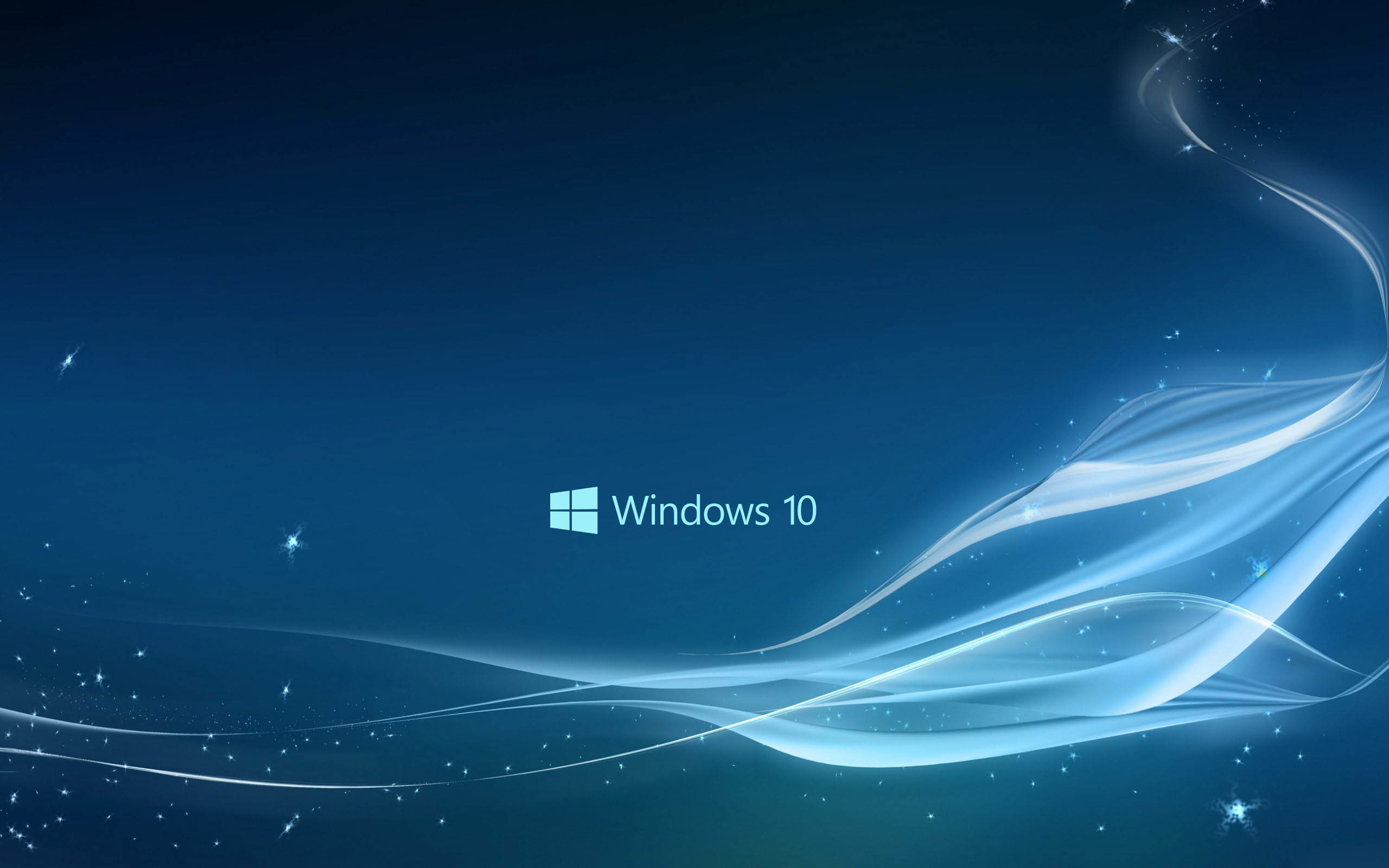 2560x1600 attachment file of Windows 10 wallpaper in abstract with blue stars and  waves