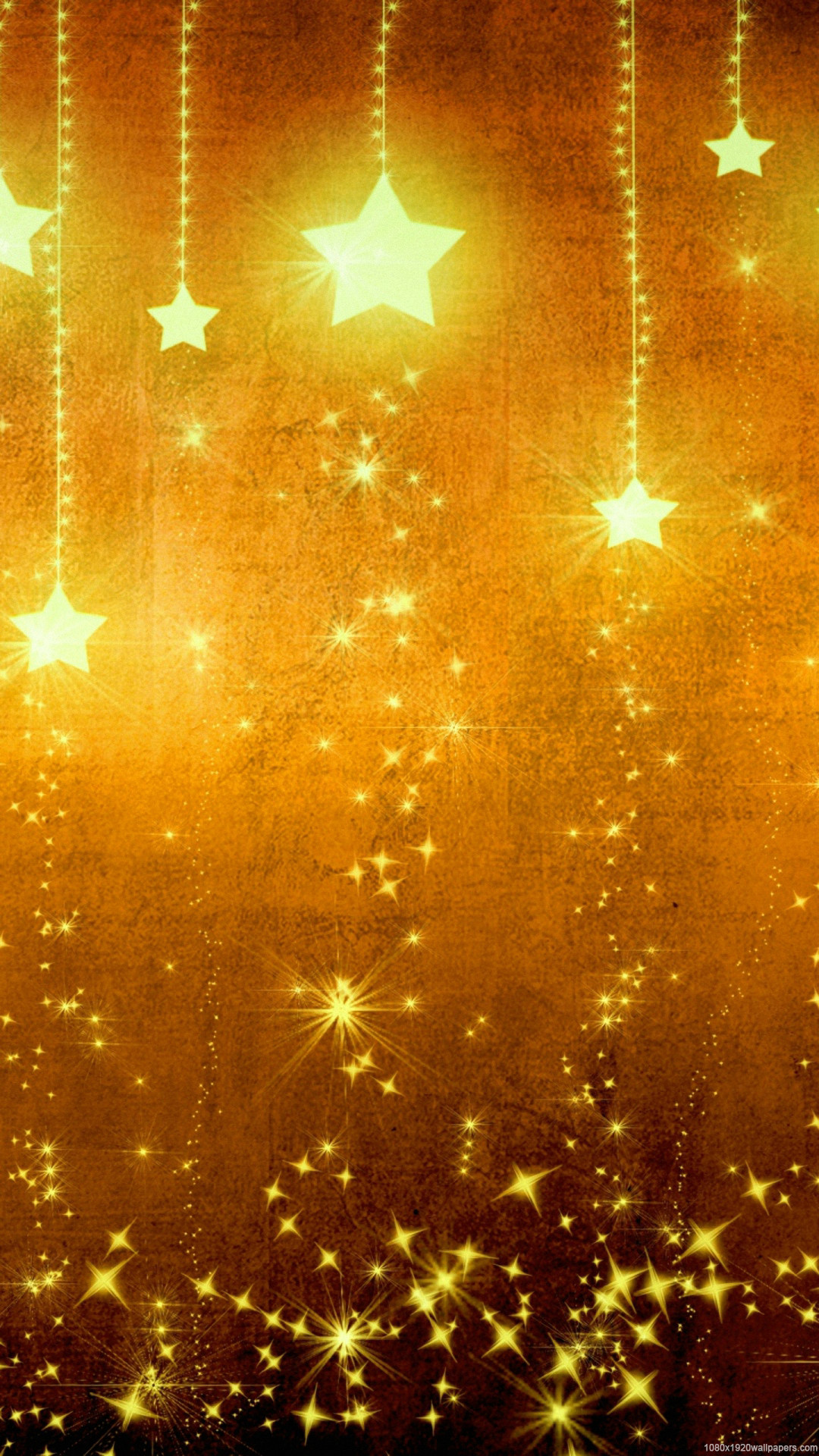 1080x1920 HD  star light holiday yellow gold wallpaper