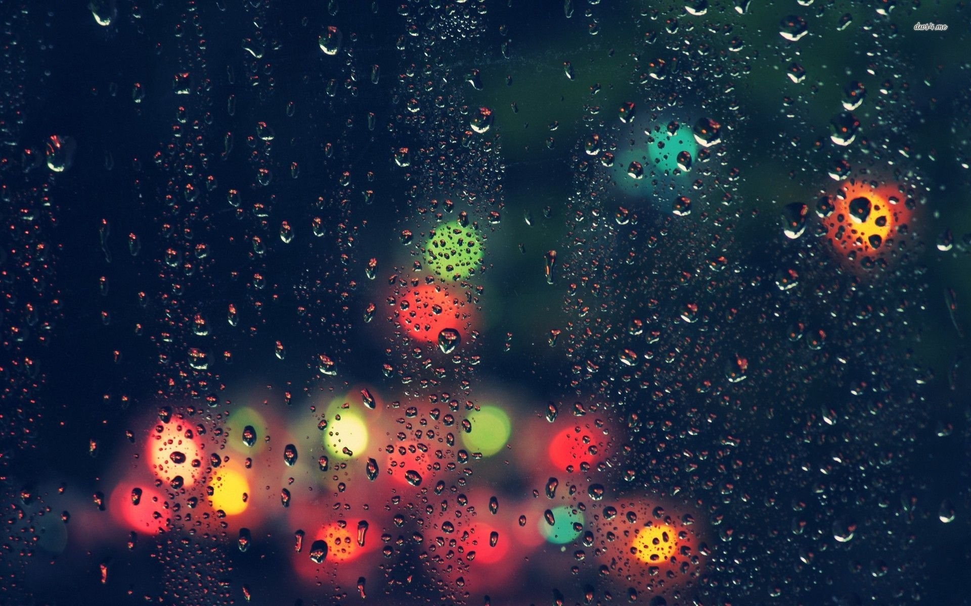 1920x1200 City Lights Beyond The Rainy Window Wallpaper