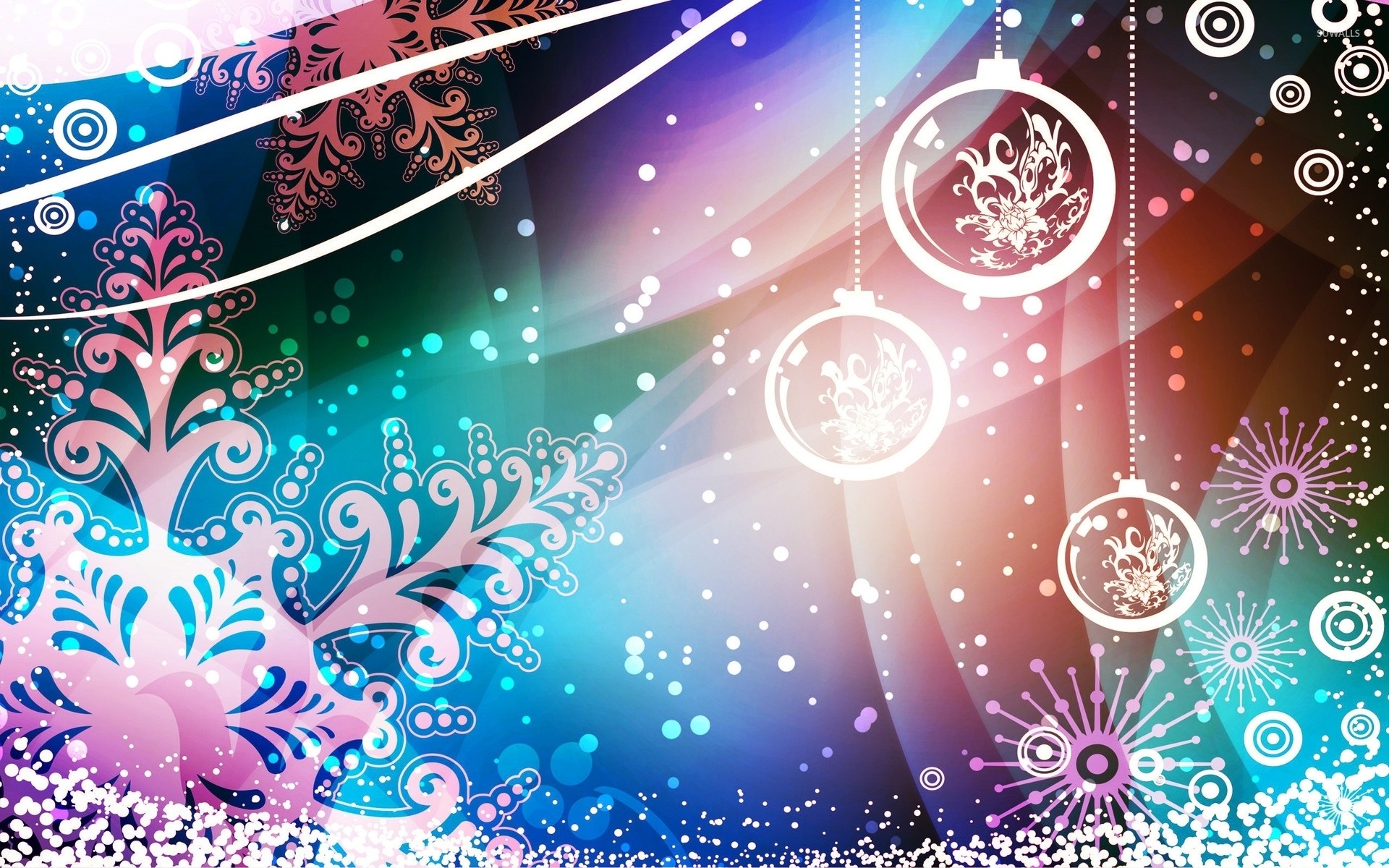 1920x1200 Snowflakes and baubles decorating the Christmas Eve wallpaper