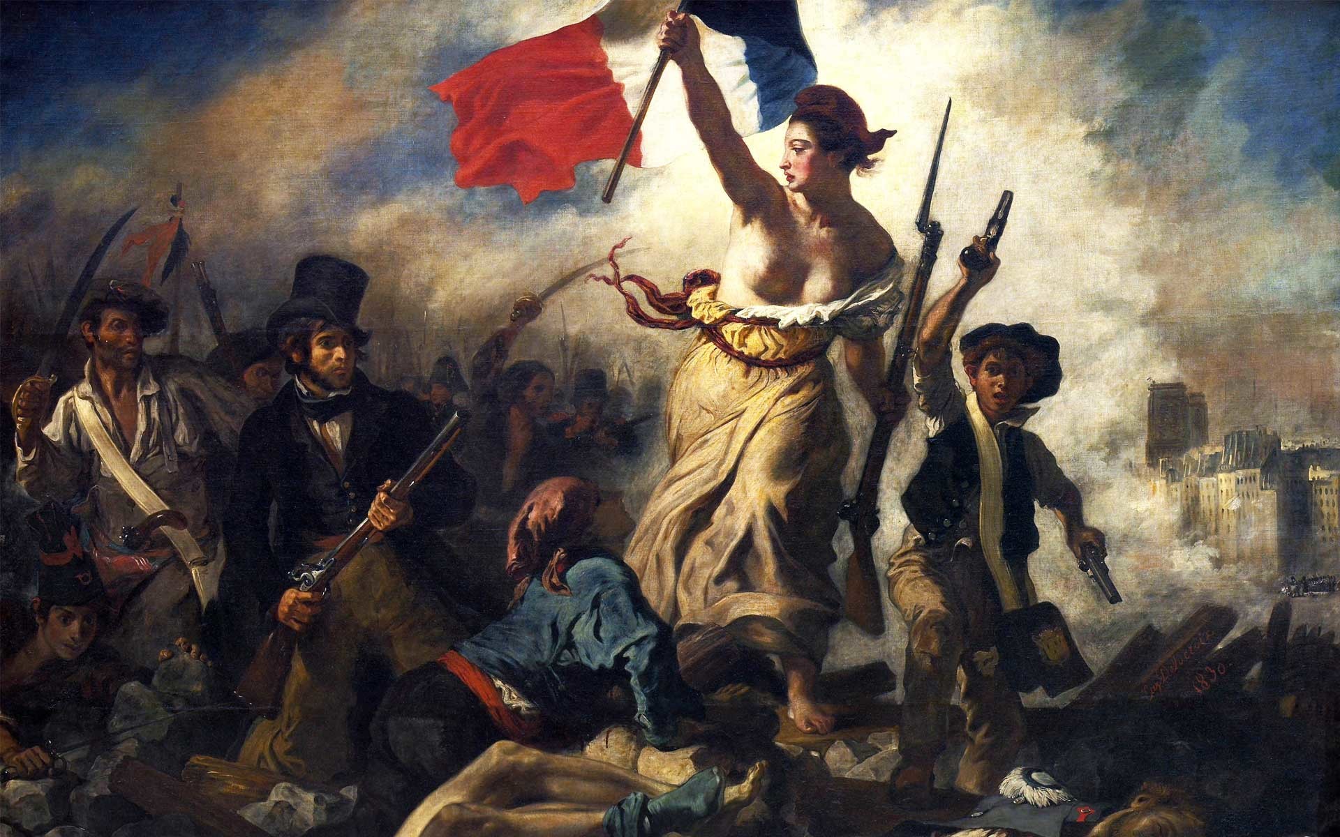 1920x1200 Delacroix, Eugene: "Liberty leading the people", 1830 Paris, Louvre Â·  French RevolutionAmerican ...