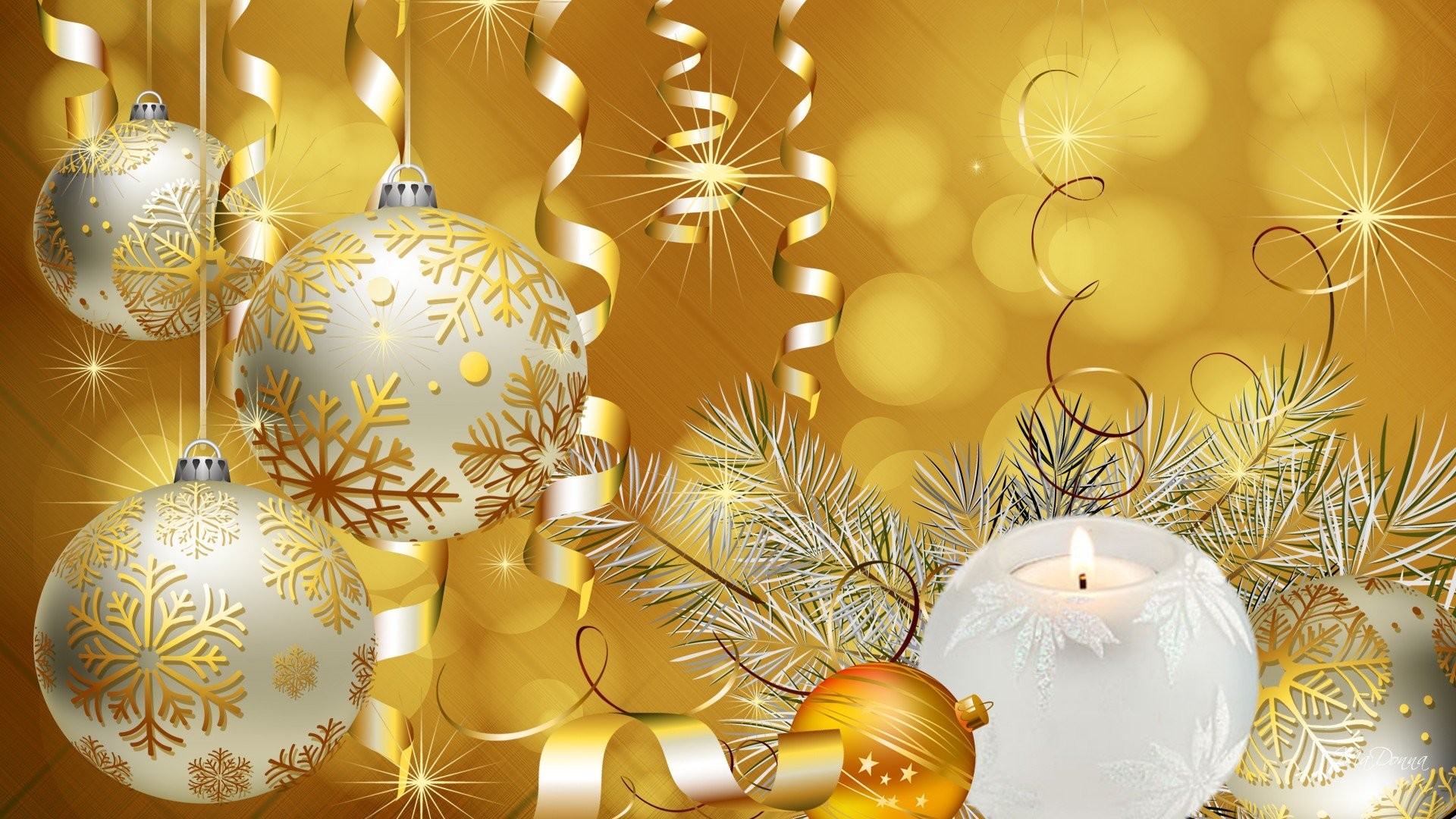 1920x1080 Gold Christmas Background