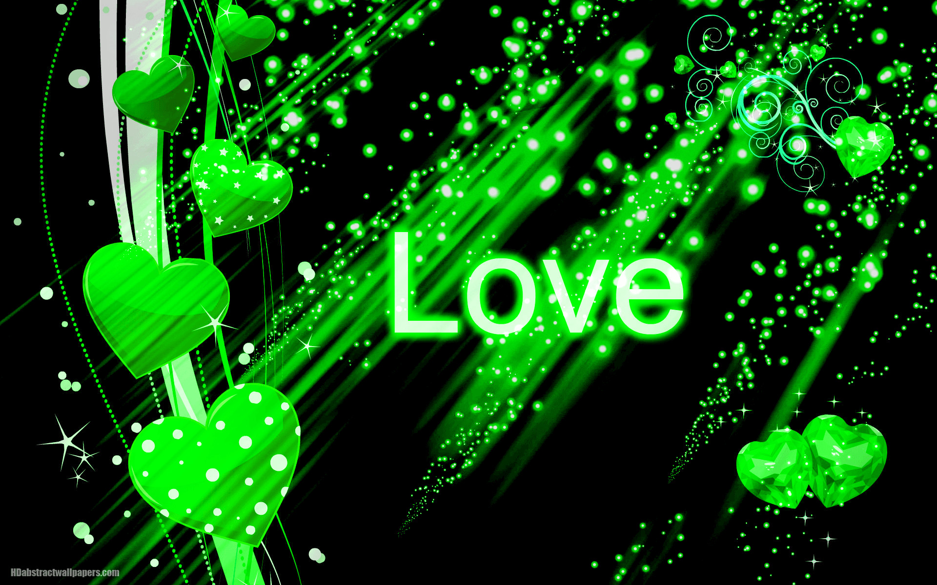 1920x1200 Black abstract wallpaper with green.