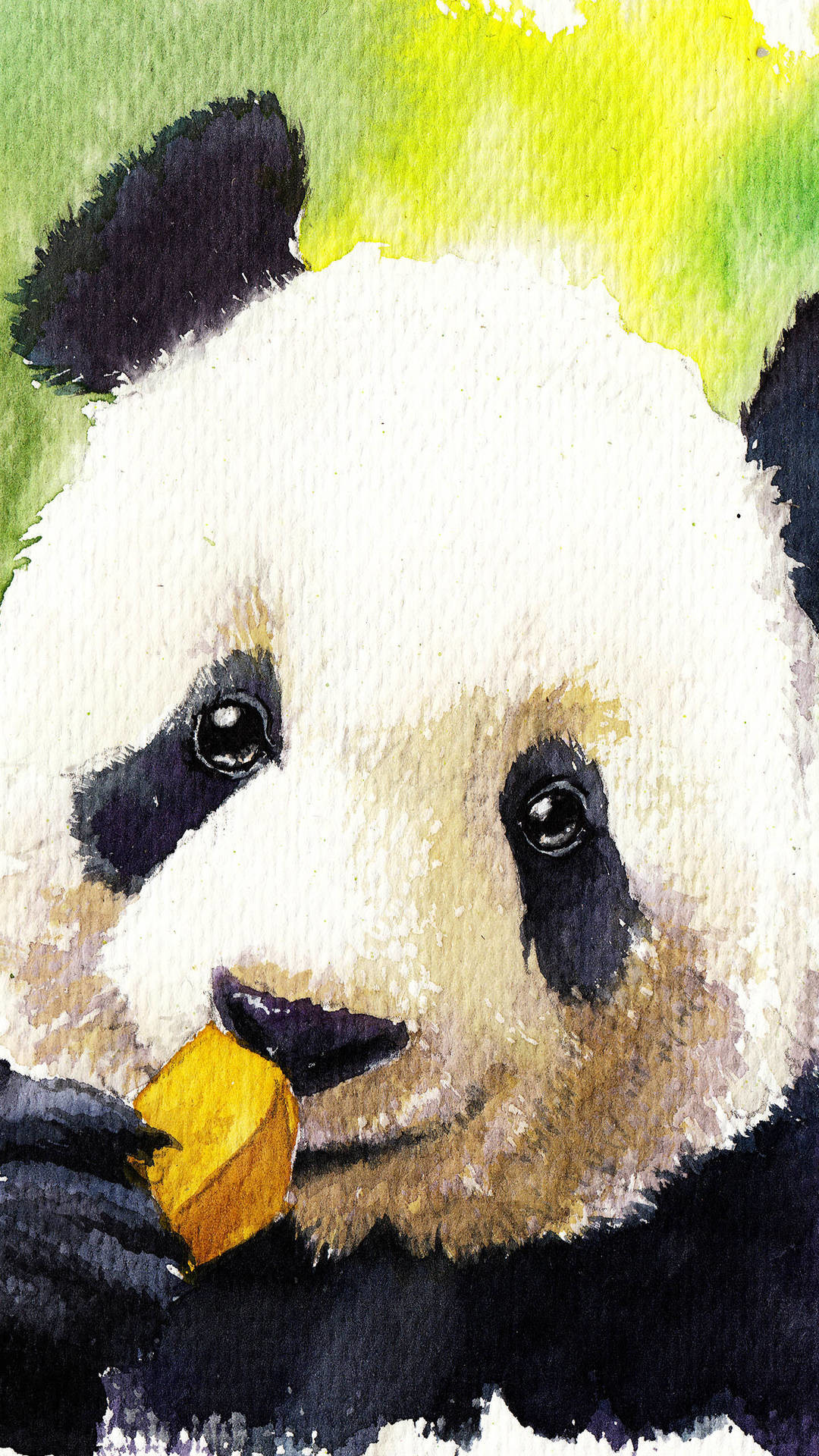 1080x1920 Panda eating banana. Two cute pandas