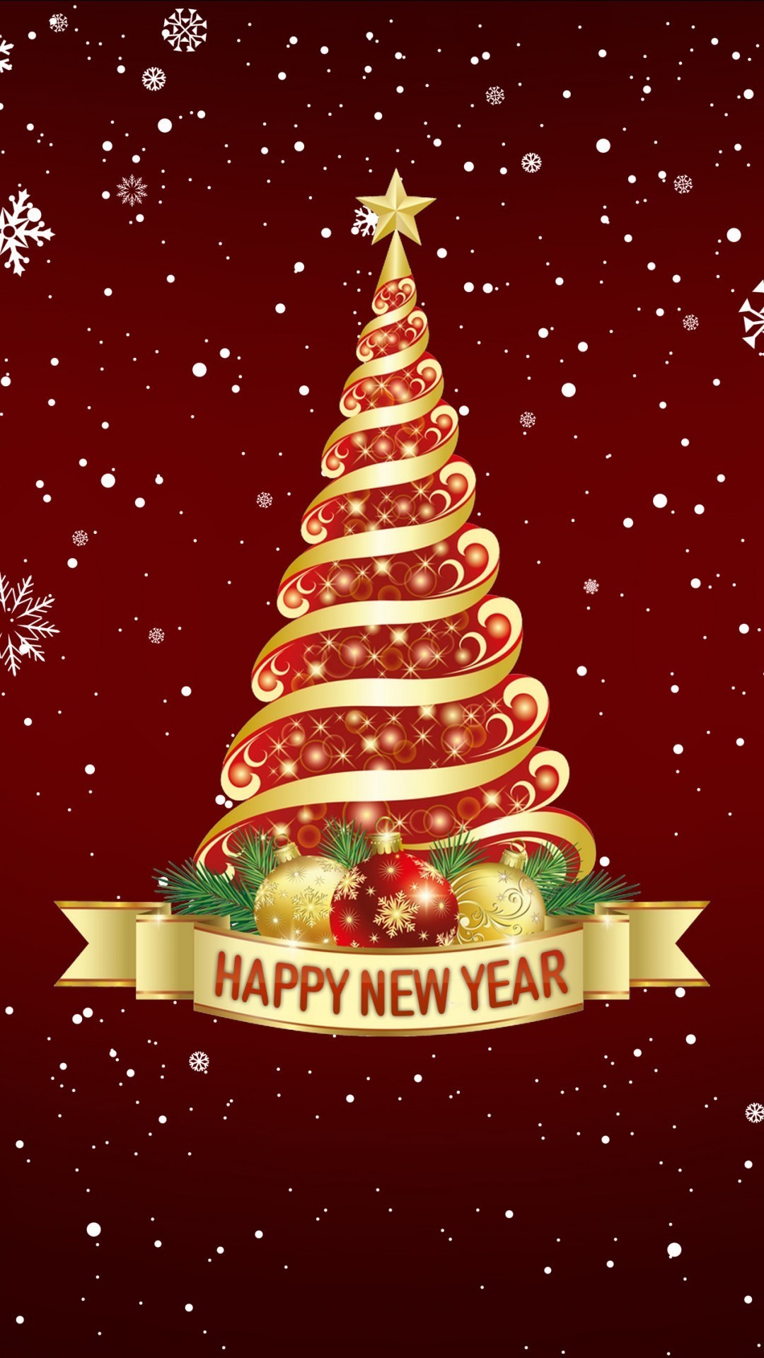 1080x1920 Free Happy New Year Christmas Tree phone wallpaper by munkeyfreak1993