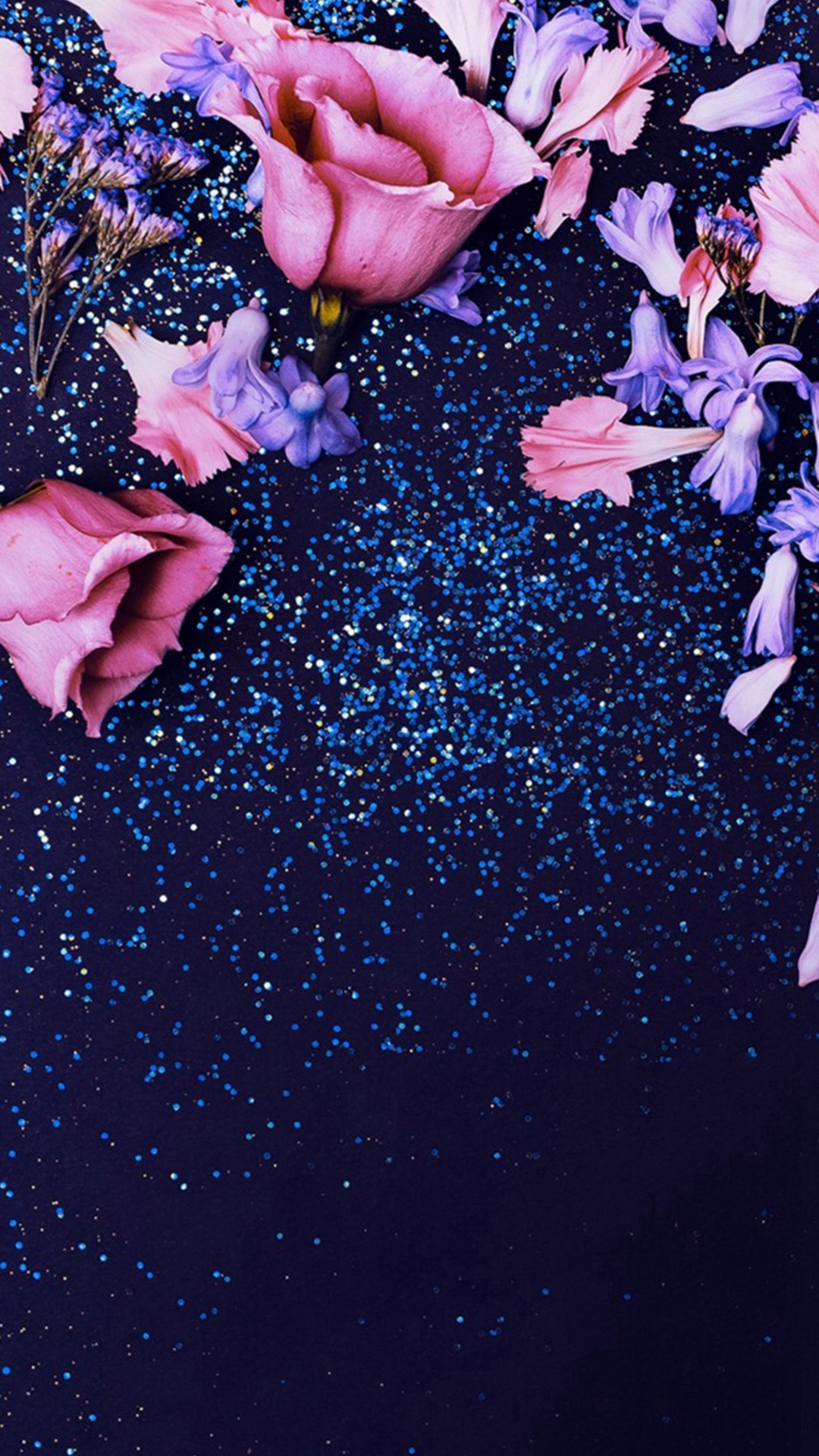 1080x1920 Pink Glitter Roses #iPhone #8 #wallpaper