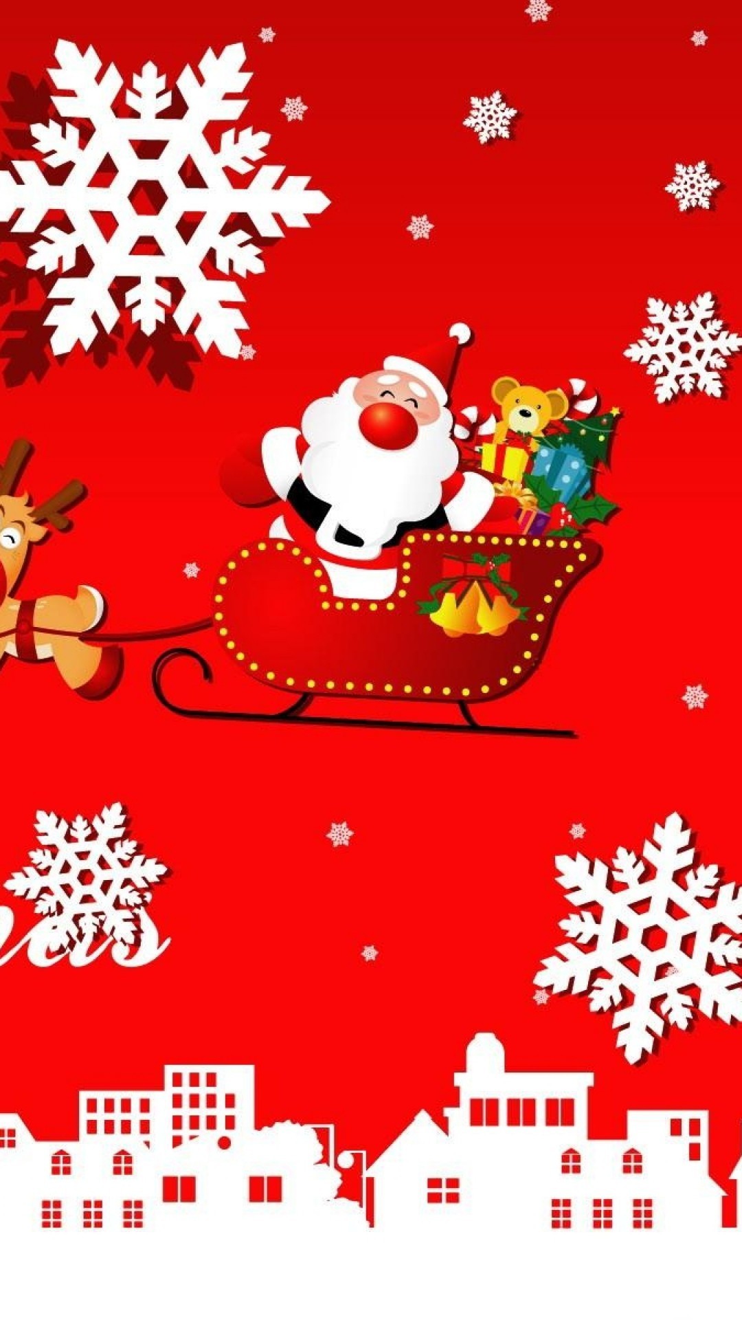 1080x1920 Santa on the sled Christmas iPhone 6 plus wallpaper ideas