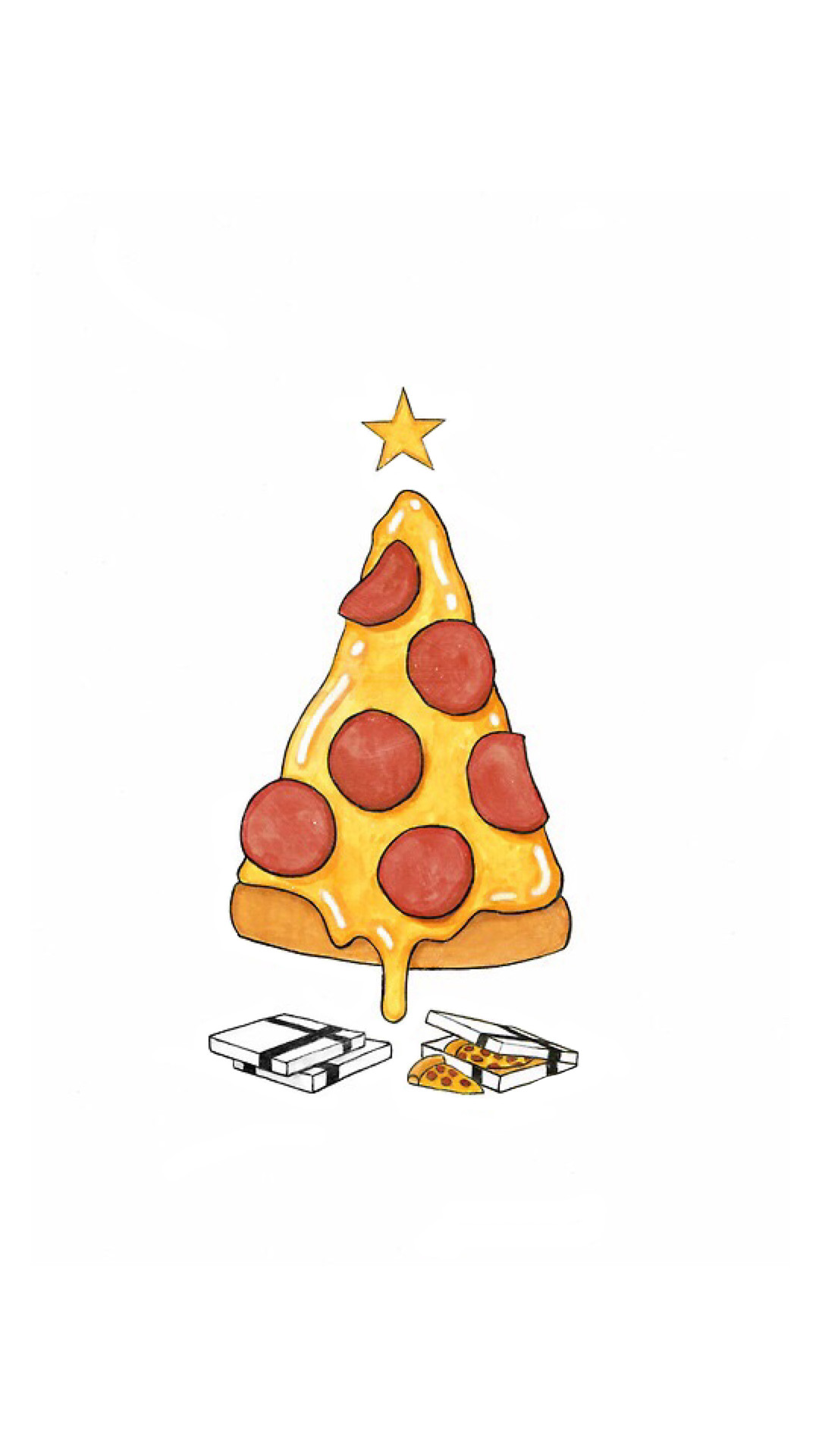 1080x1920 Pizza Christmas Tree Presents iPhone 6+ HD Wallpaper -  http://freebestpicture.