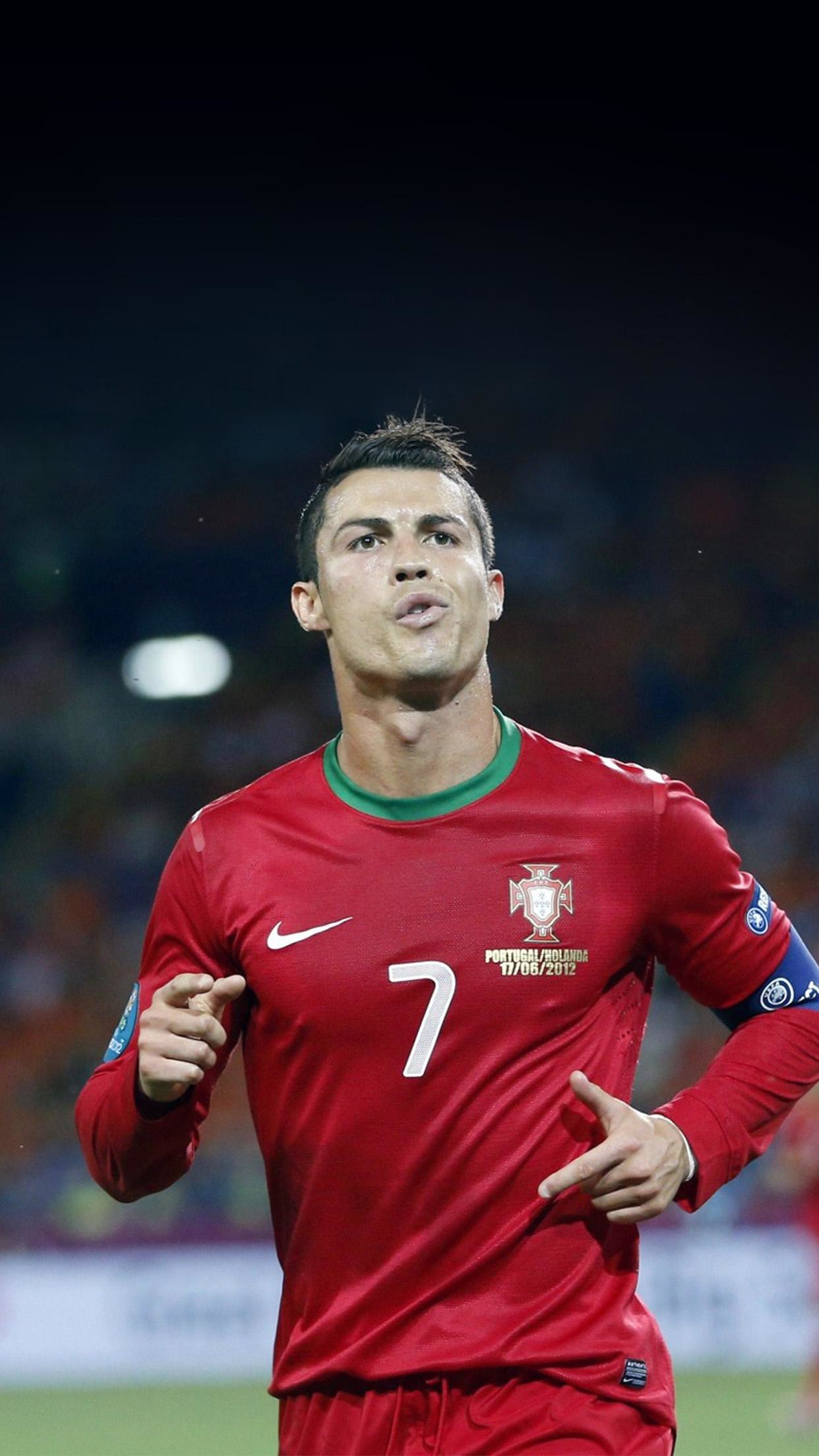 Download Kneeling Cristiano Ronaldo iPhone Wallpaper