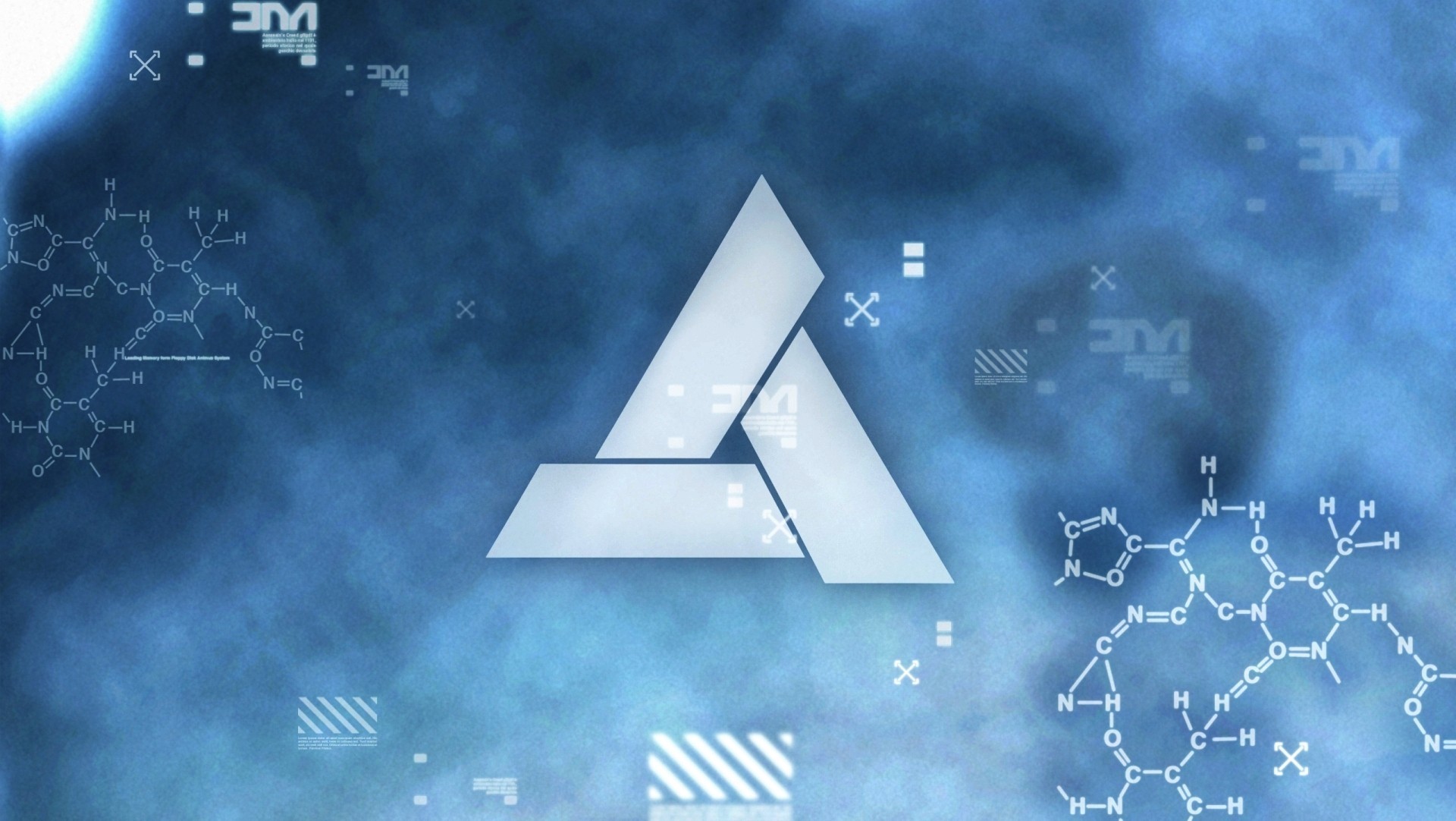 1920x1082 Abstergo industries animus assassins creed blue letters wallpaper