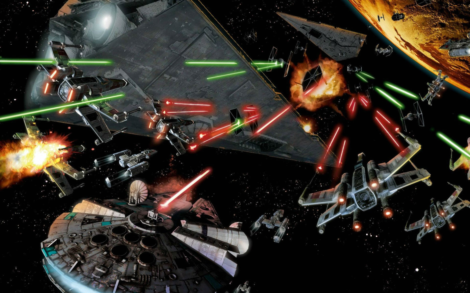 1920x1200 Star Wars Space Battle Wallpaper