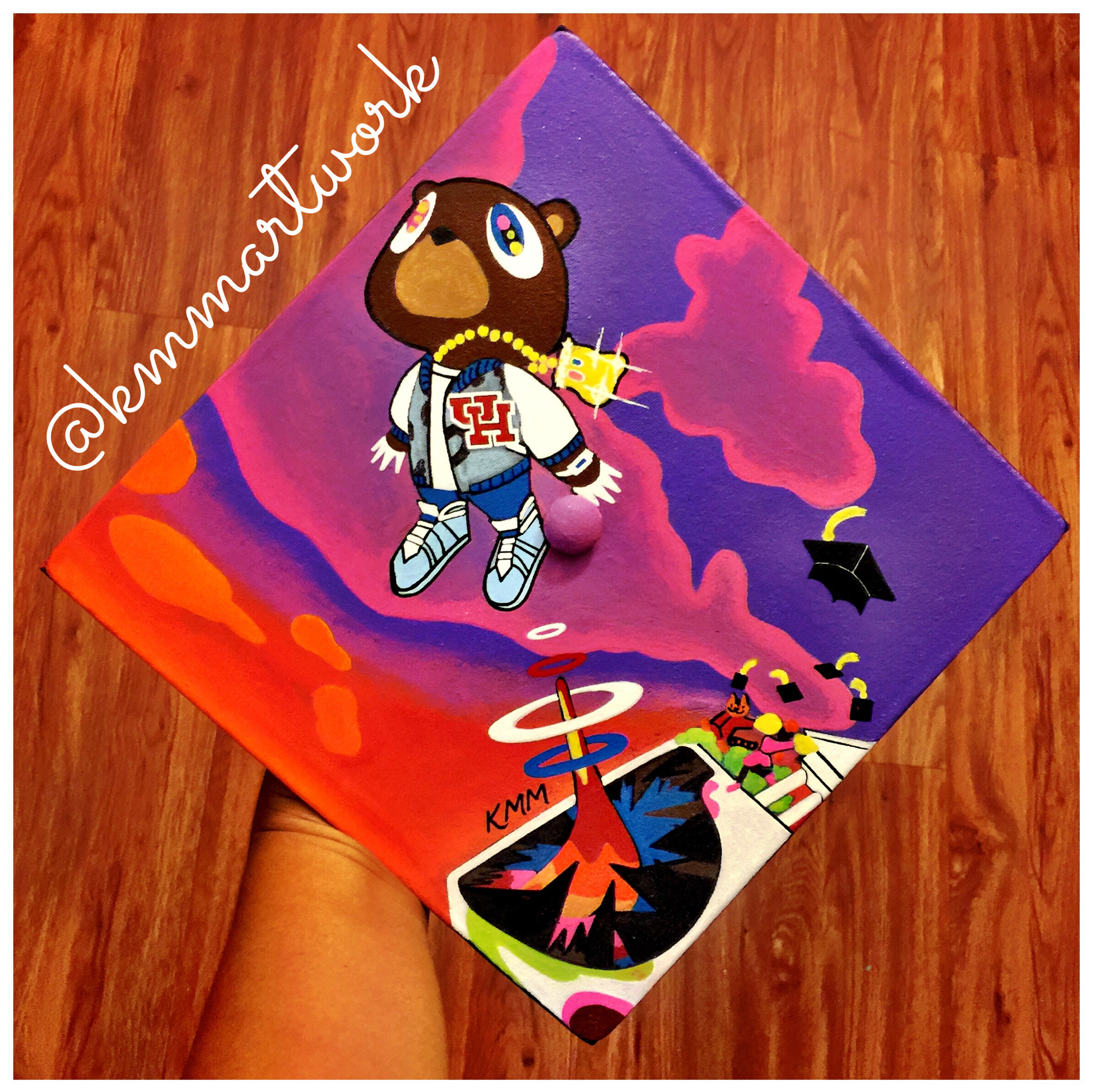 2001x1999 Graduation Cap - Kanye West Graduation Album Cover - University of Houston  - KMM Artwork -