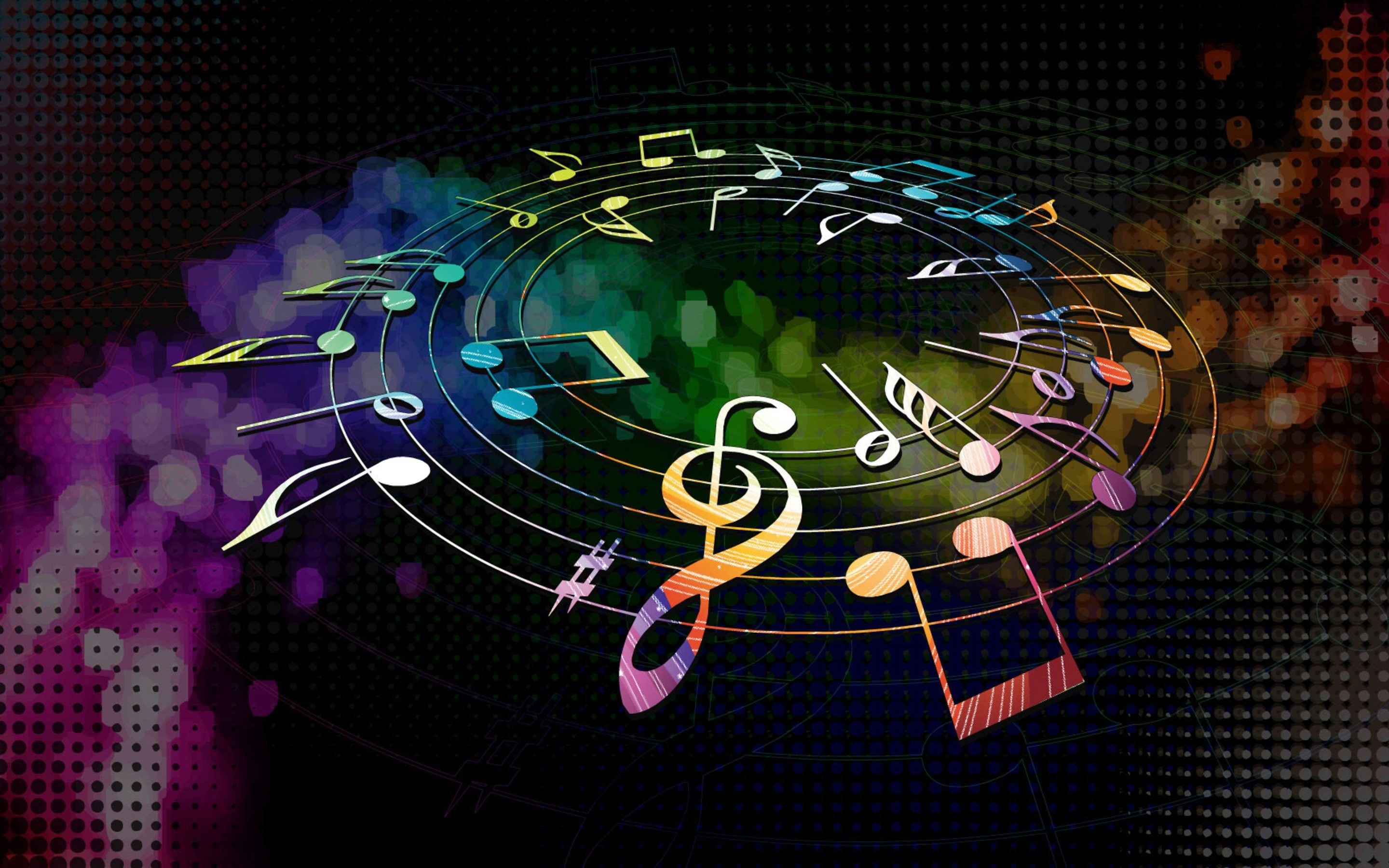 2880x1800 Colorful Music Notes 529009