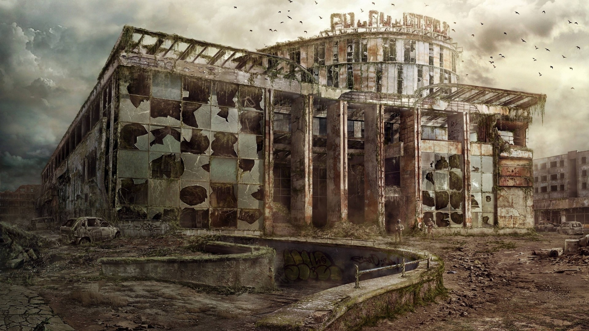 1920x1080 A post apocalyptic building