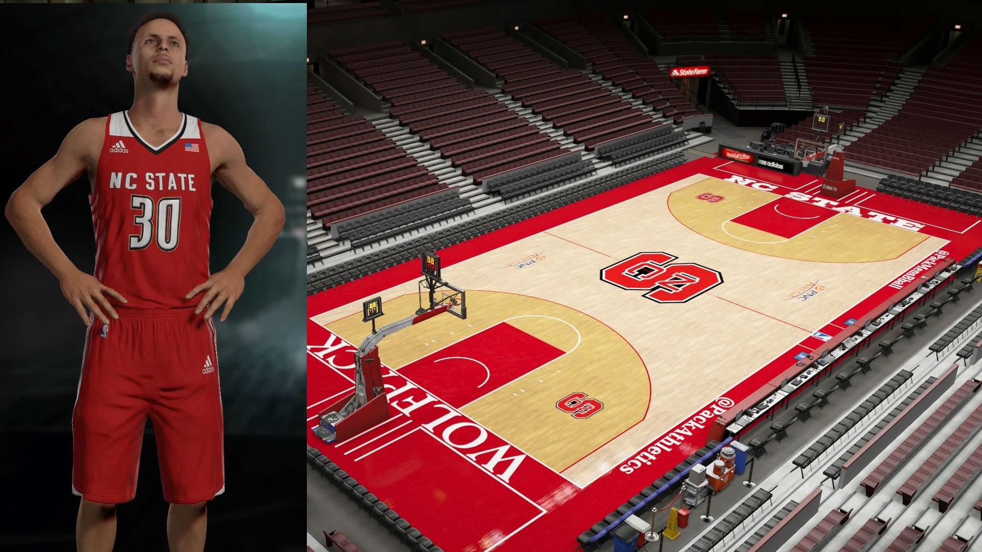 1920x1080 NC State Wolfpack Jerseys & Arena Tutorial (NBA 2K16)