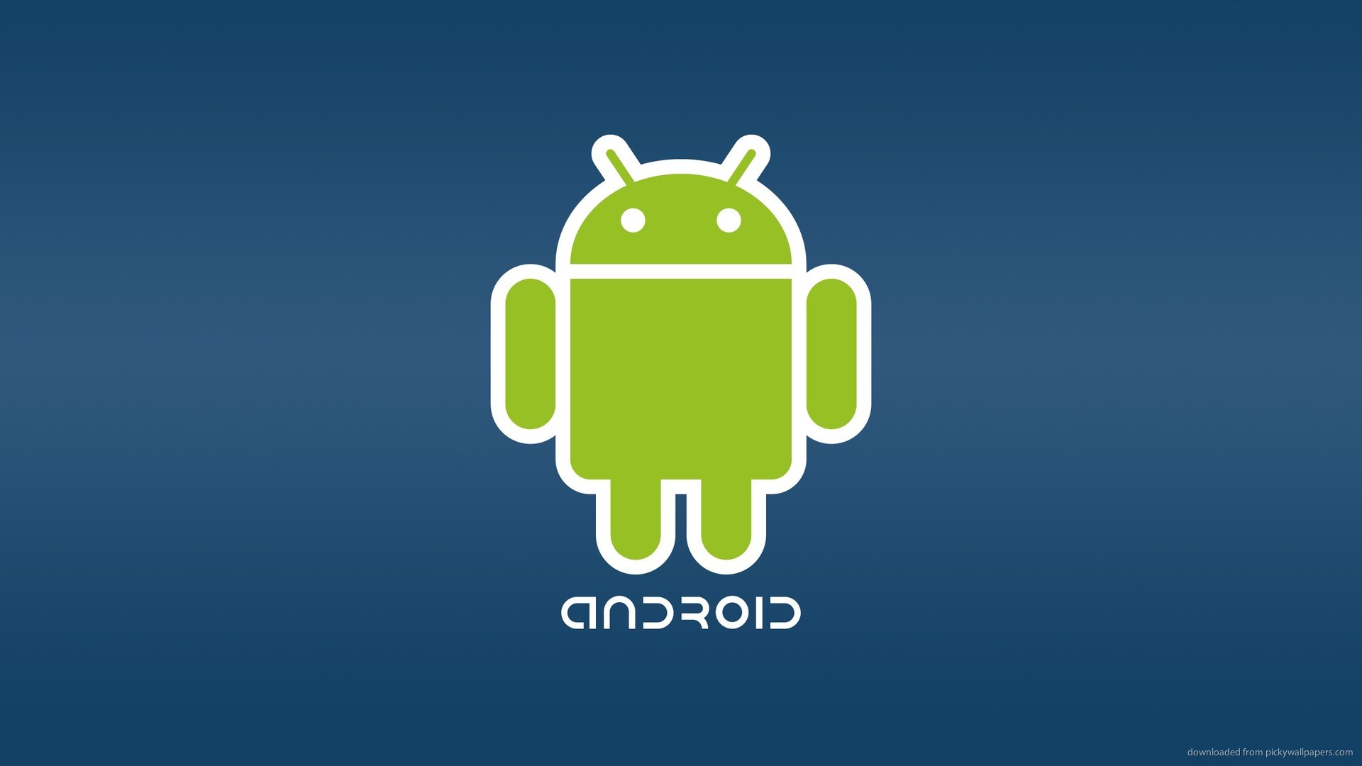 1920x1080 Big Android Logo On A Blue Background picture