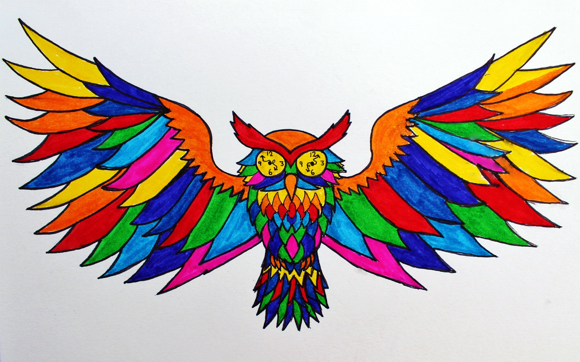 1920x1200 Rainbow Owl wallpapers and stock photos
