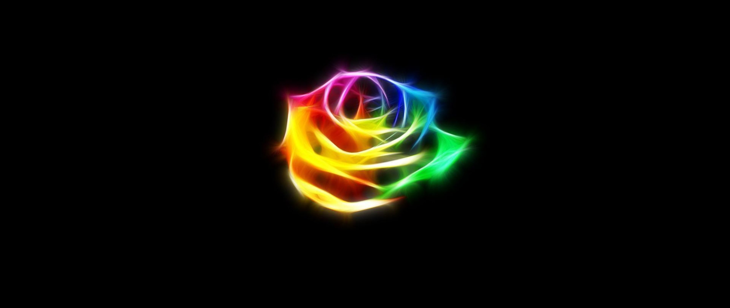 2560x1080  Wallpaper fire, fire flower, roses, different colors, black