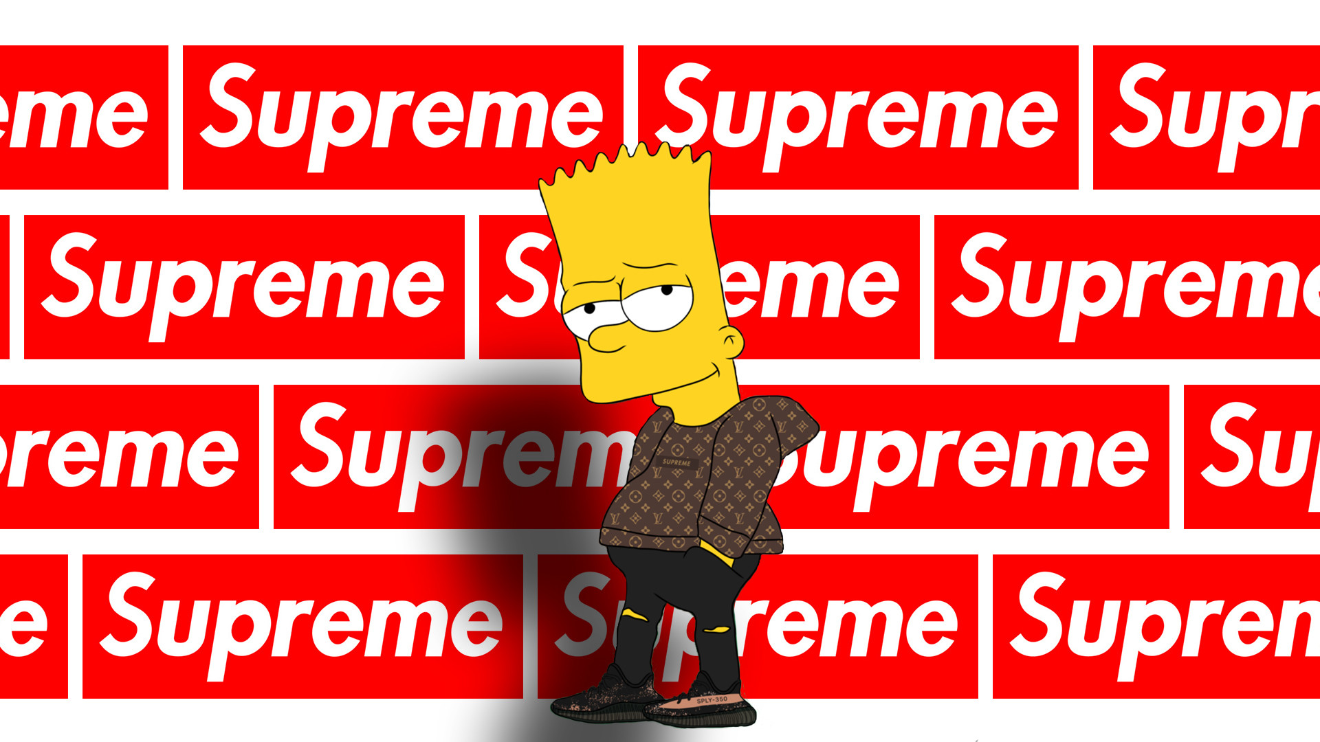 1920x1080 Supreme X Bart Simpson Wallpaper