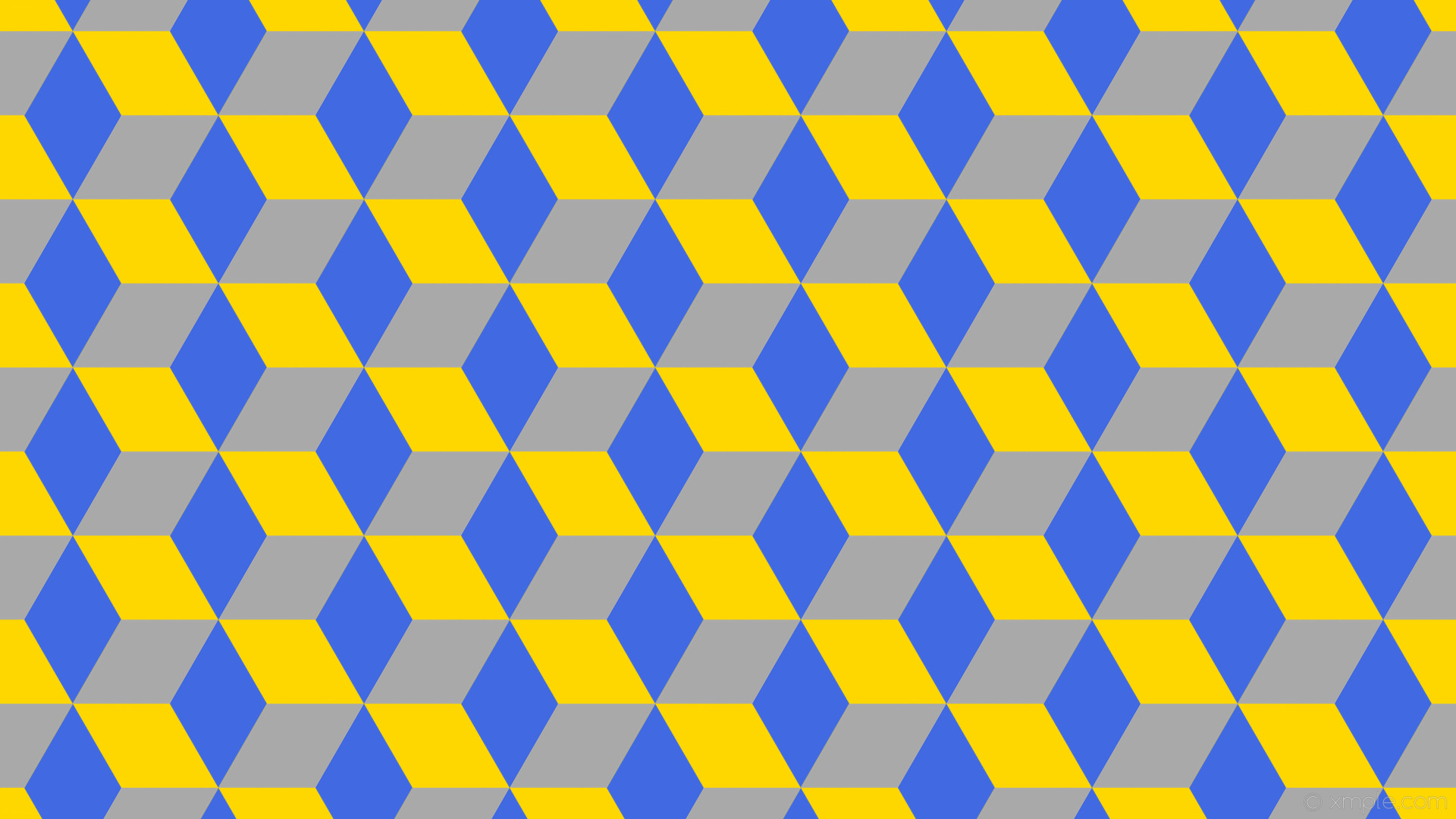1920x1080 wallpaper 3d cubes blue yellow grey gold royal blue dark gray #ffd700  #4169e1 #