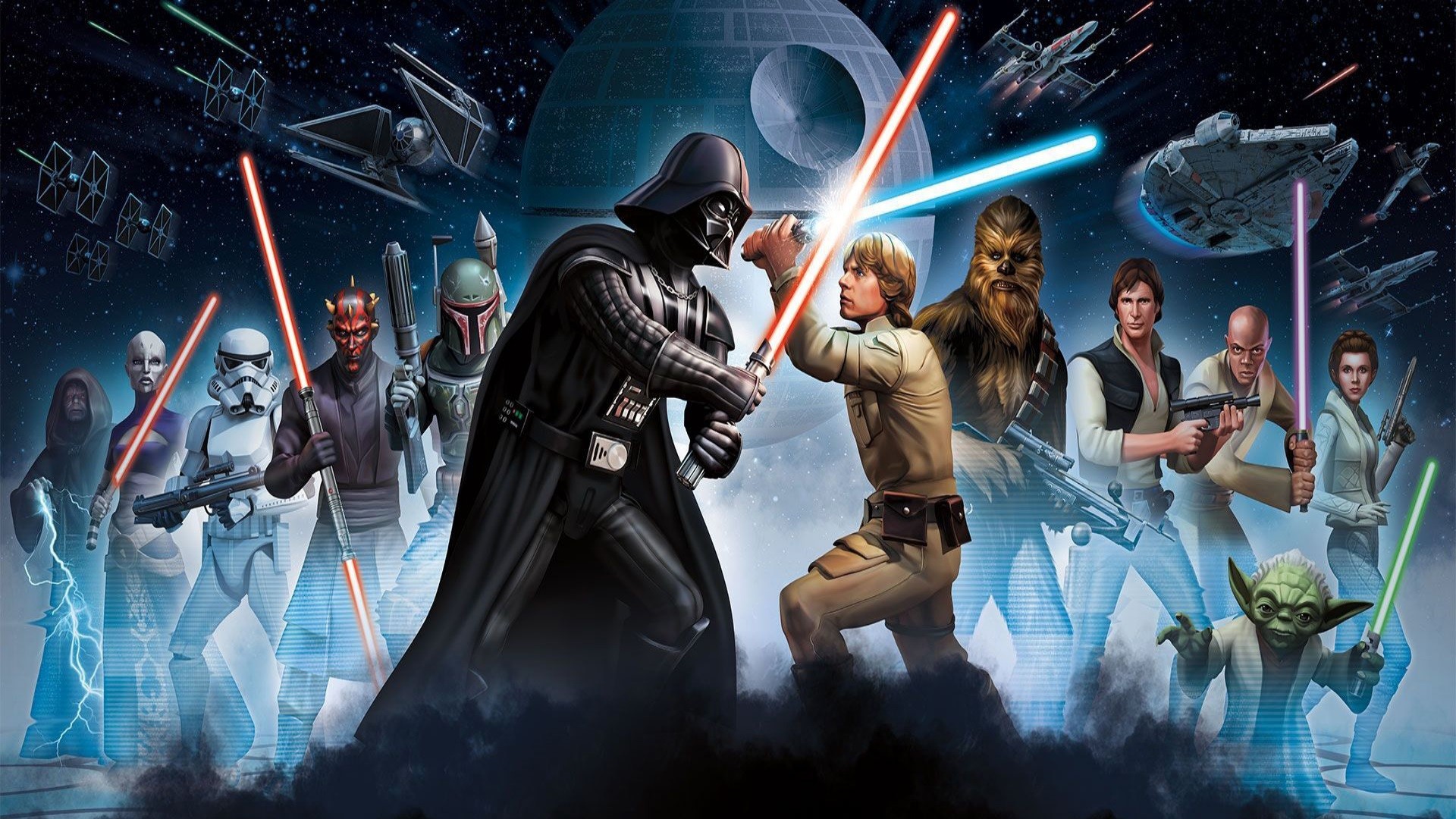 1920x1080 Movie - Star Wars Darth Vader Boba Fett Darth Maul Chewbacca Han Solo  Princess Leia Yoda