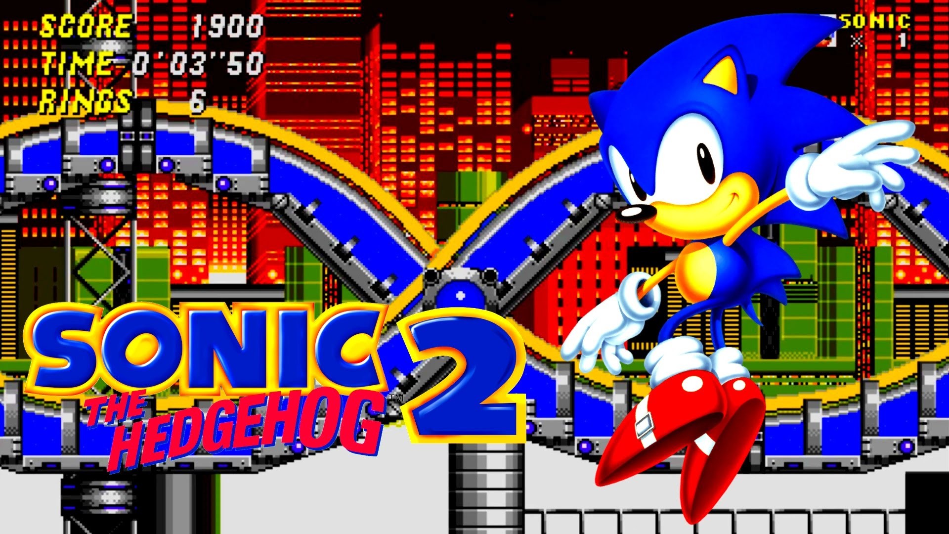 1920x1080 Sonic the Hedgehog 2 - Chemical Plant Zone Acts 1-2 [1080p HD, Widescreen]