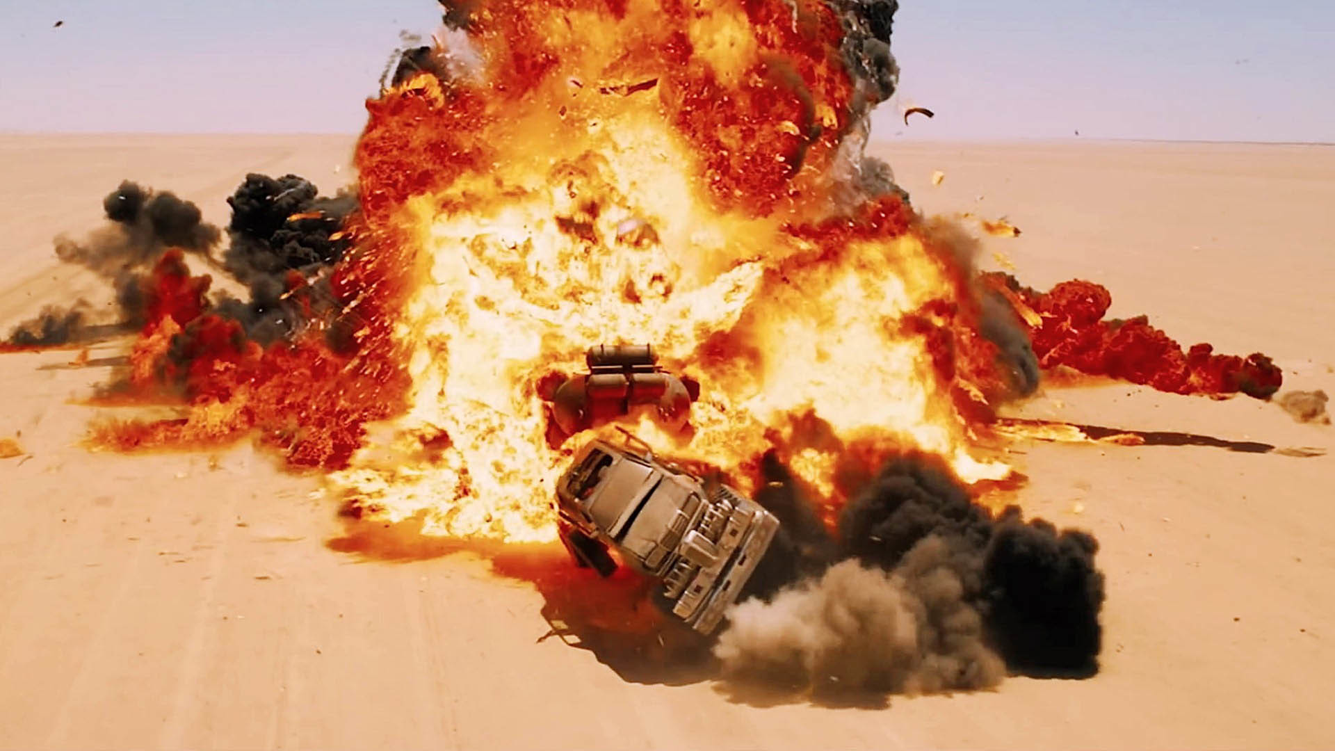 1920x1080 Huge Explosion in the Desert - Mad Max: Fury Road  wallpaper