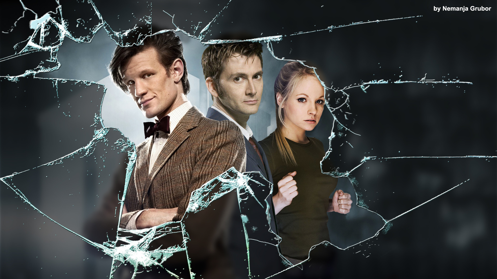 1920x1080 ... Doctor Who broken glass wallpaper by ngrubor