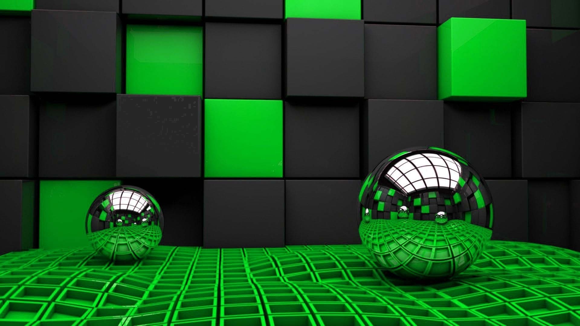 1920x1080 Green and black 3D wallpapers