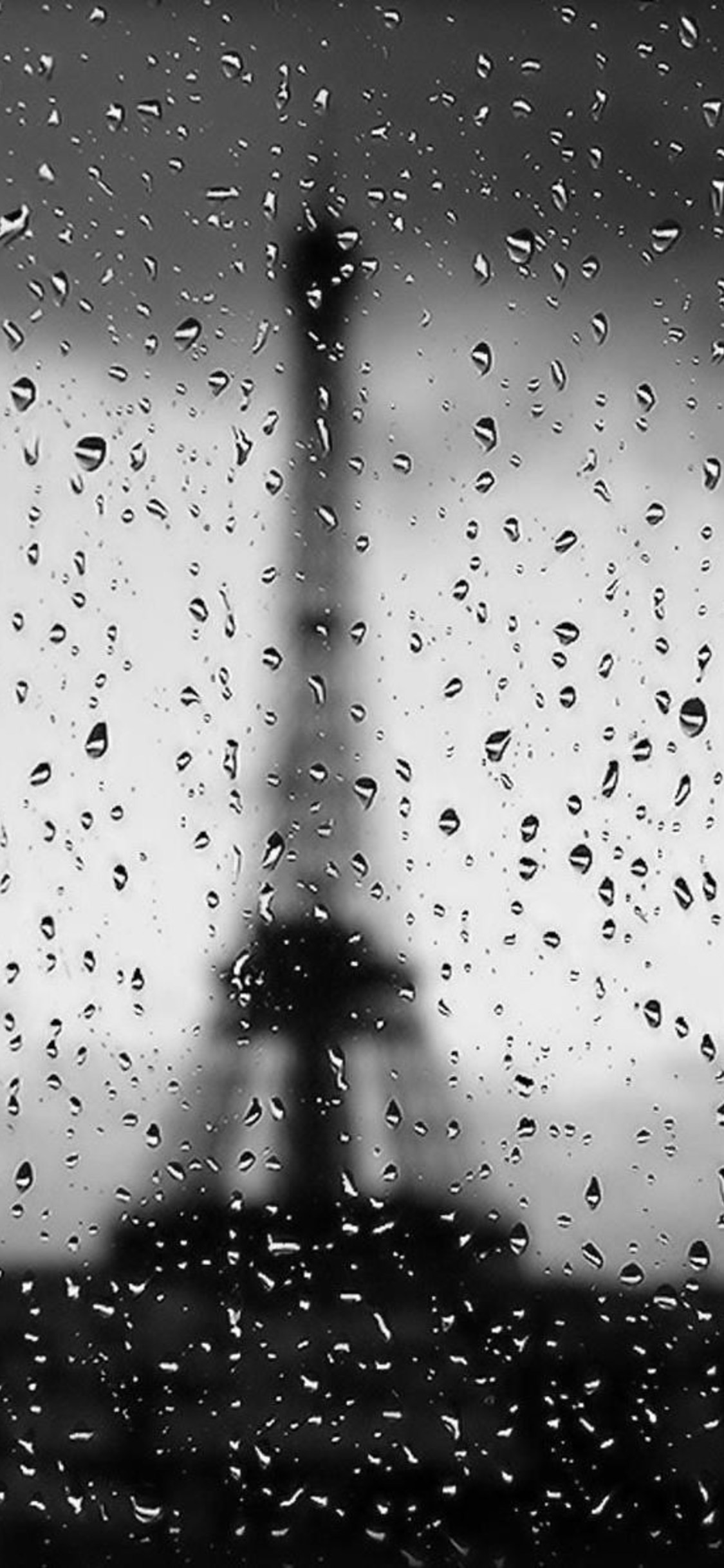 1125x2436 Eiffel Tower Rain Drops (Iphone XS,Iphone 10,Iphone X)