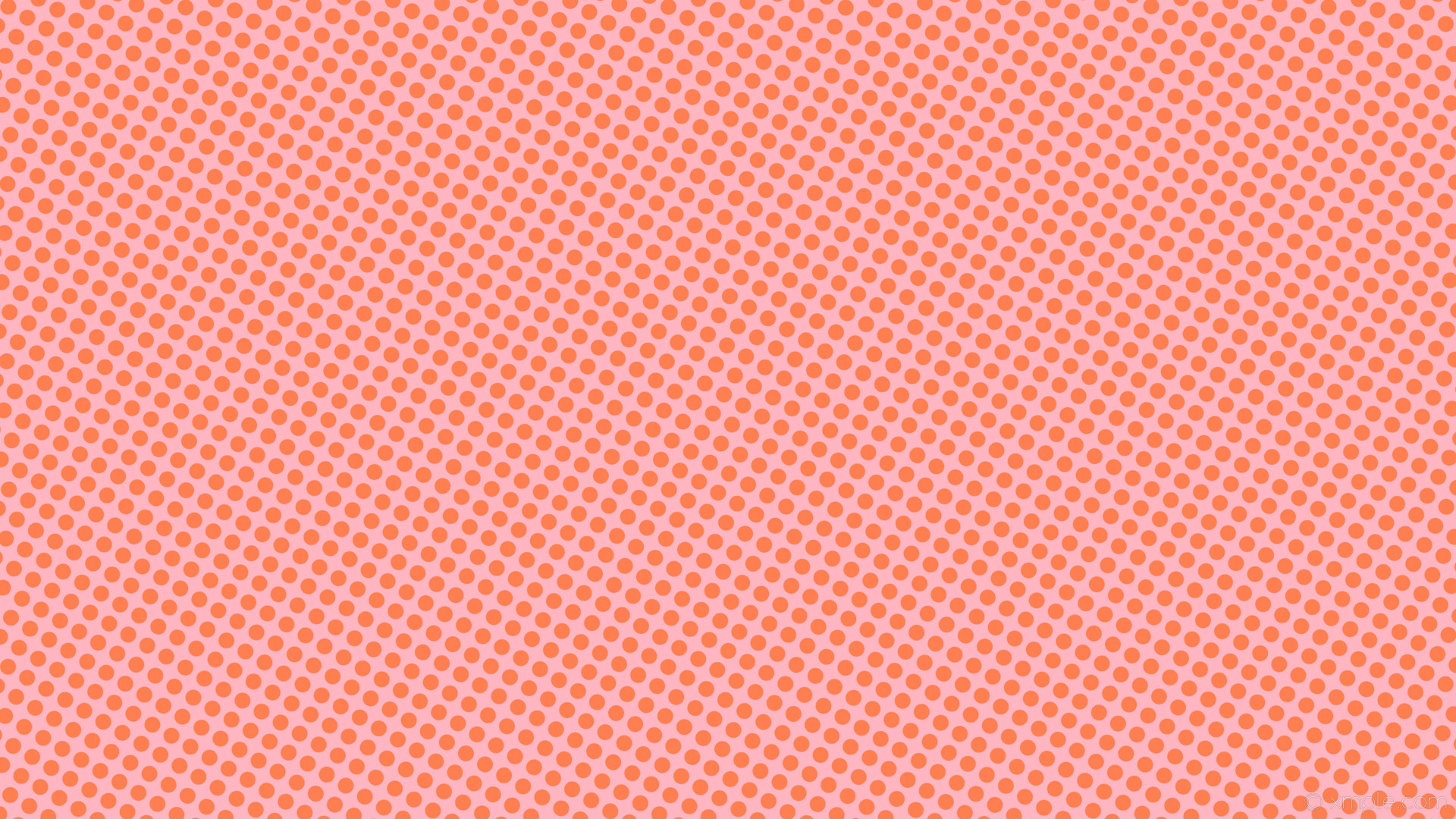 1920x1080 wallpaper orange pink polka spots dots light pink coral #ffb6c1 #ff7f50 60Â°  21px