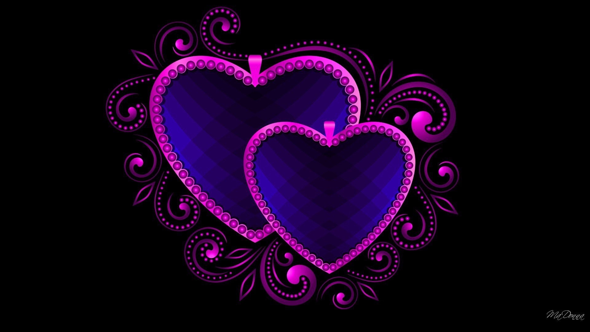 1920x1080 Purple and Blue Hearts