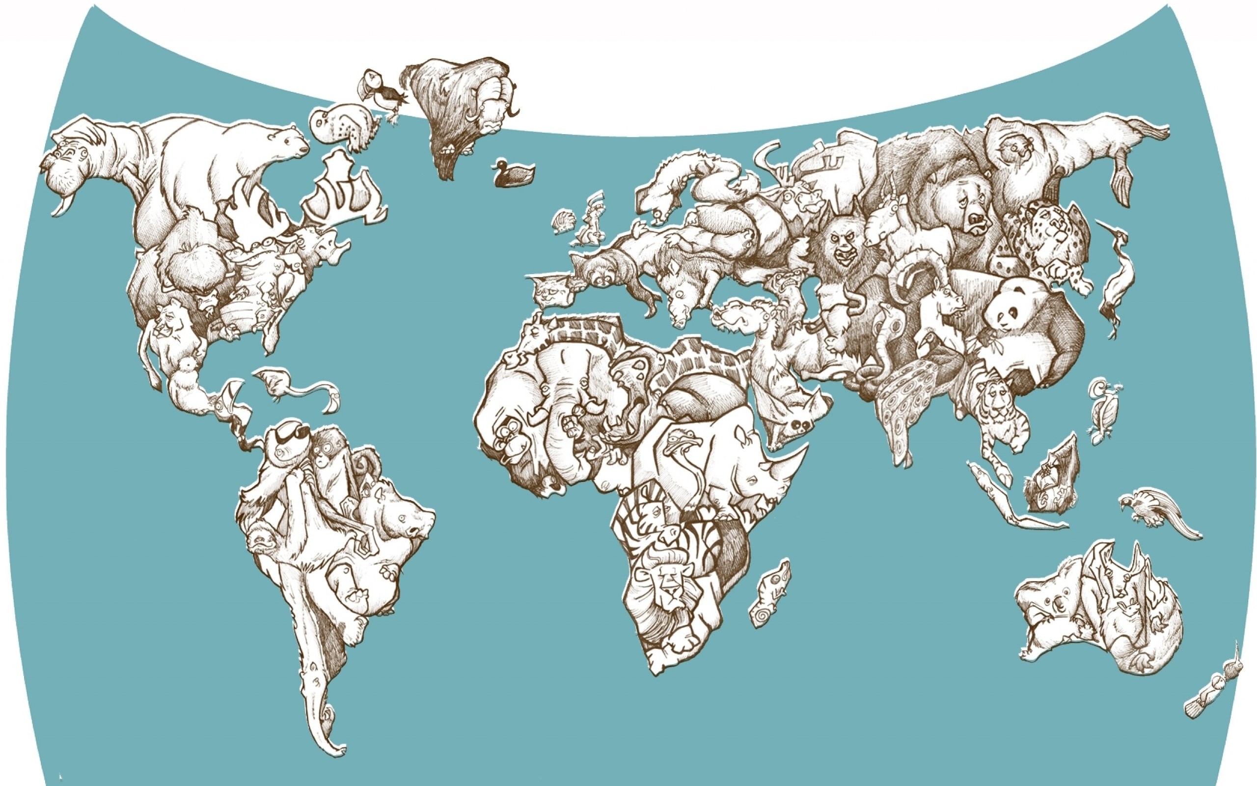 2560x1600 Artistic World Map
