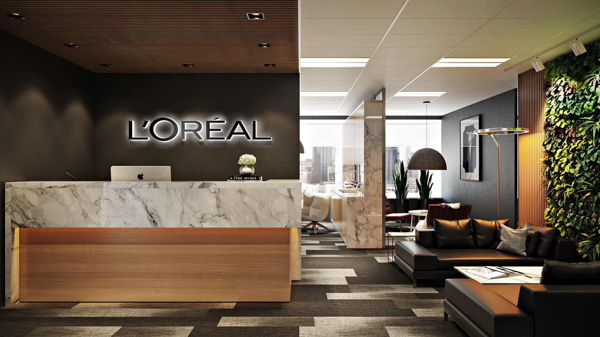 1920x1080 3D Renderings for Office Interior View01