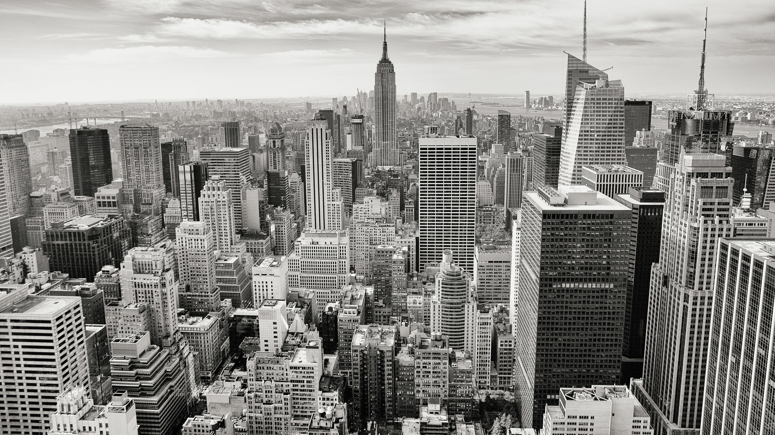 2560x1440 New York City Black And White Background Wallpaper