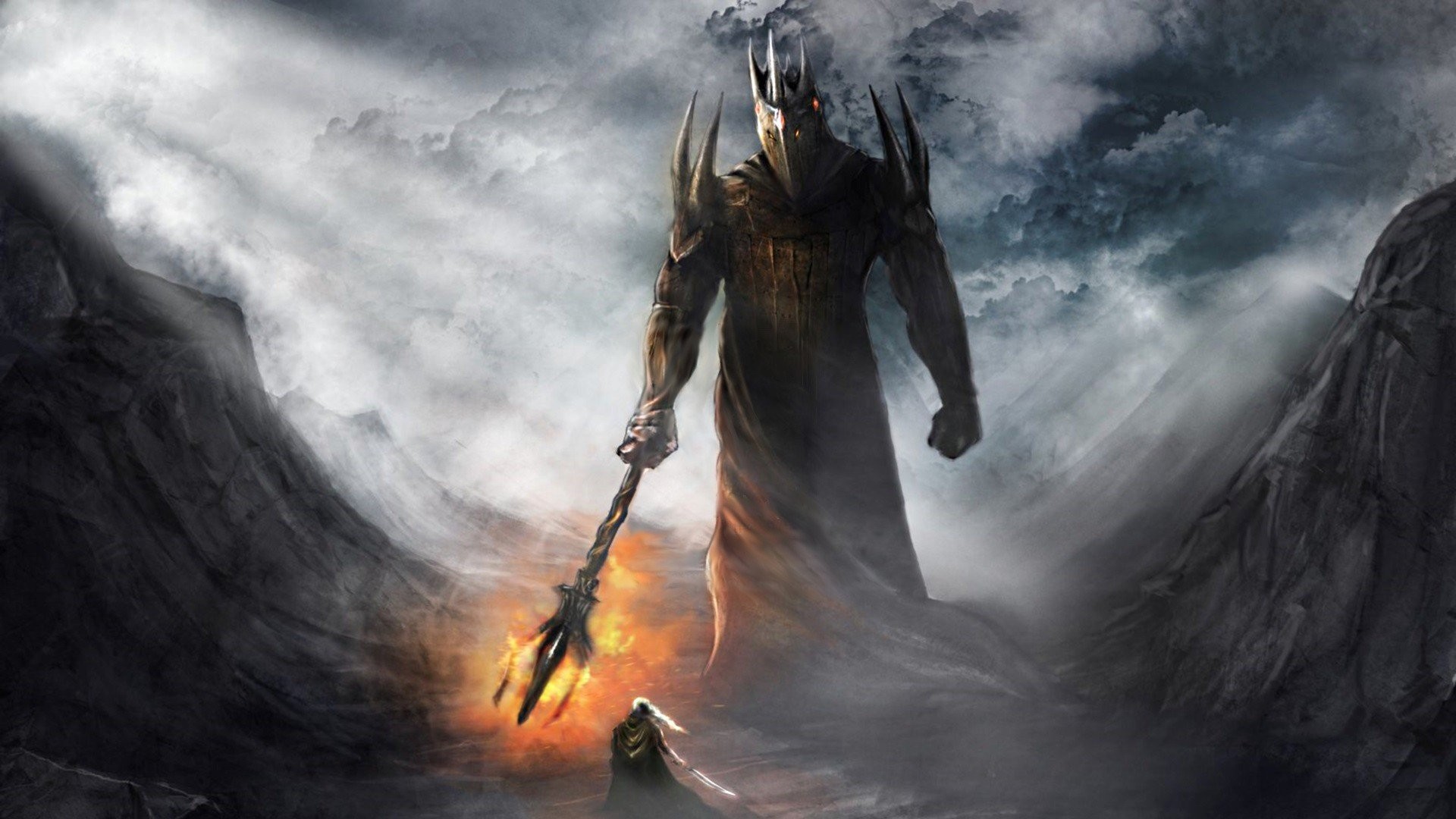 1920x1080 Artwork Battles Fantasy Art Fingolfin Gods JRR Tolkien Morgoth Paintings  Silmarillion Warriors